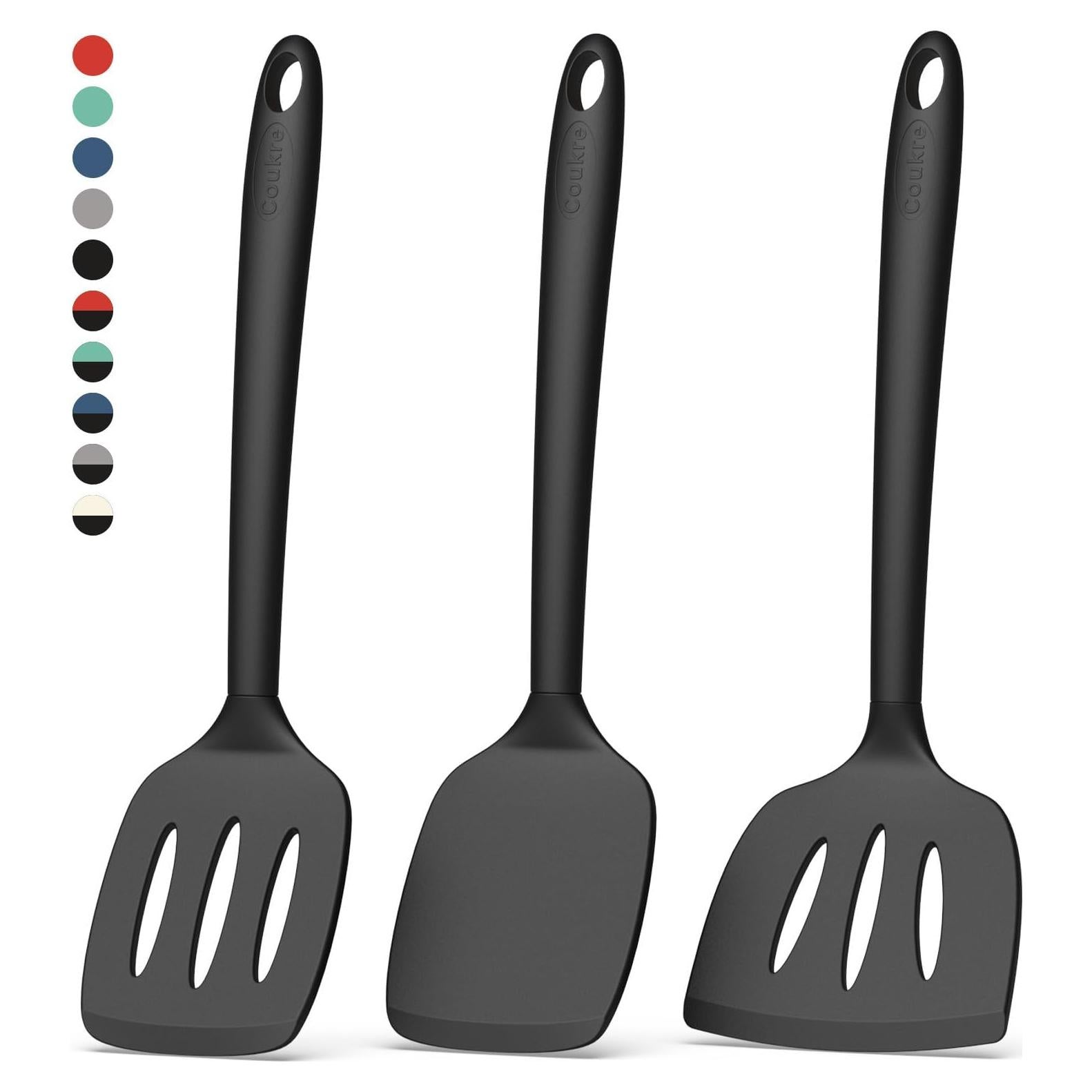 Conjunto de Espátulas de Silicona Coukre 3 Piezas Resistente al Calor