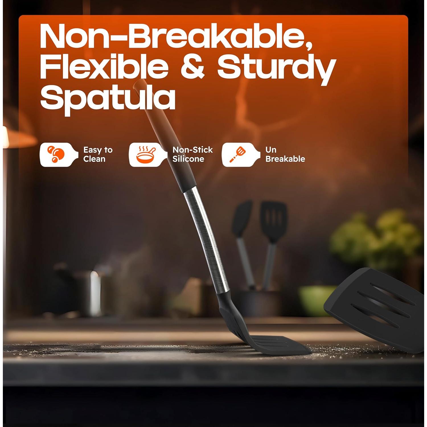 Juego de Espátulas de Silicona BakeRoyal - Resistente al Calor 315°C