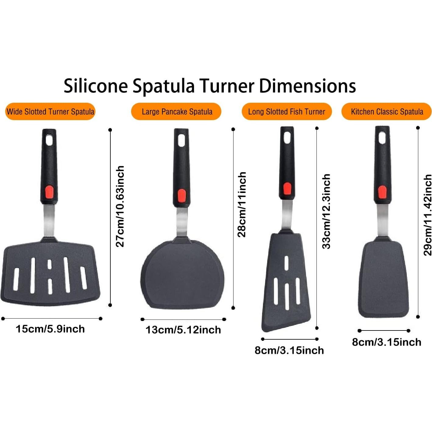 Juego de 4 Espátulas de Silicona Wiztoynia Resistentes al Calor