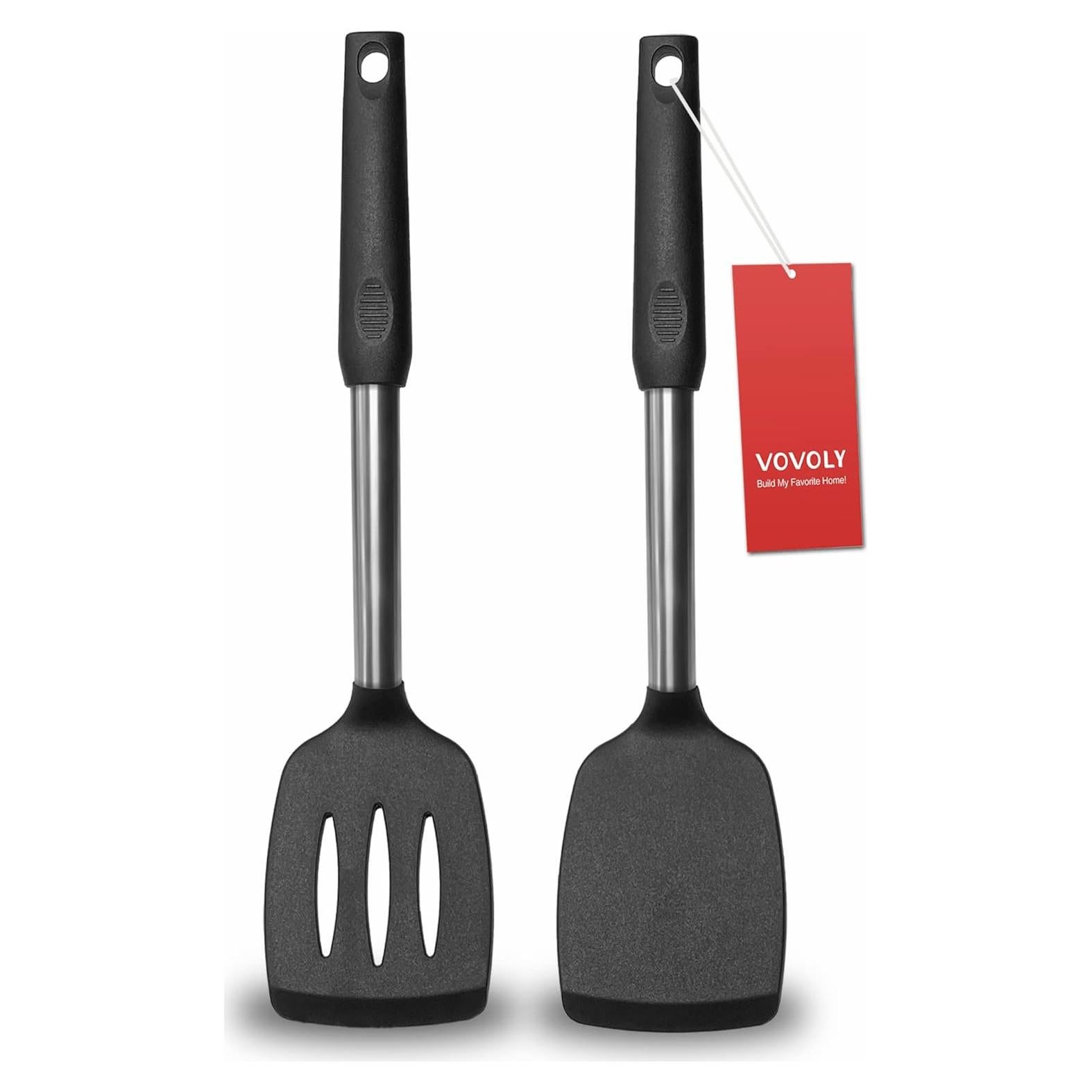 Conjunto de 2 Espátulas de Silicona VOVOLY con Mango de Acero