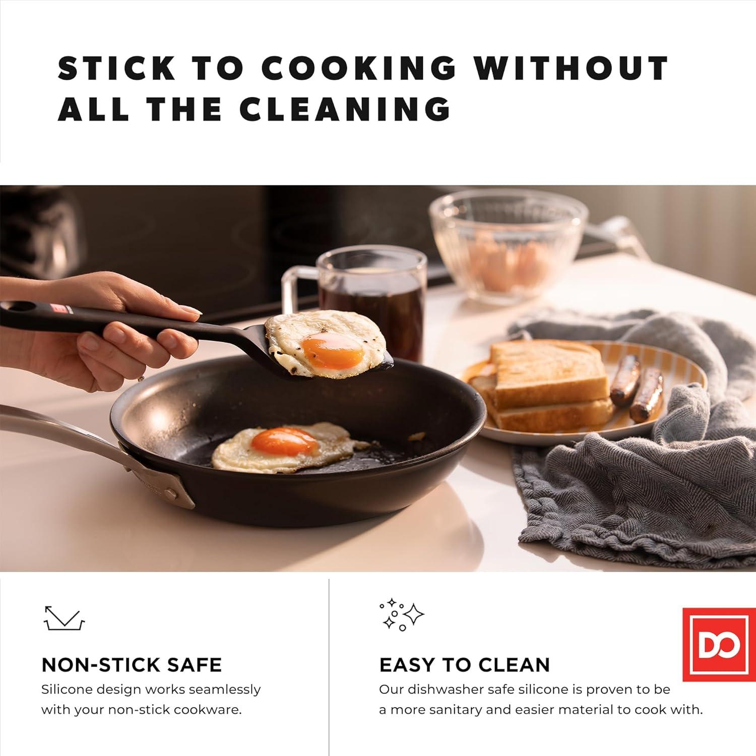 Conjunto de Espátulas de Silicona DI ORO - 4 Piezas Negro