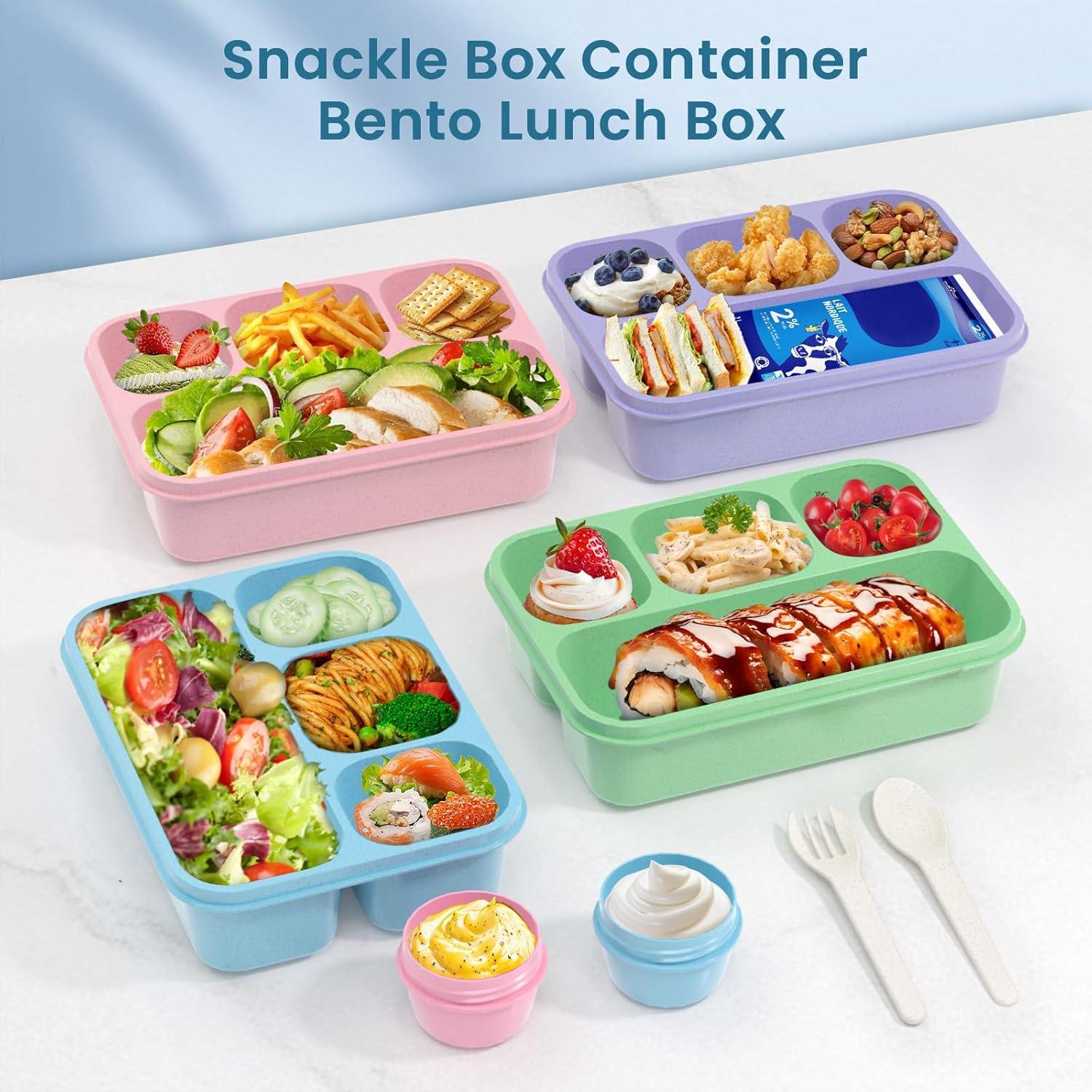 Contenedor Bento KHOXU 4 Compartimentos 1300ml Trigo