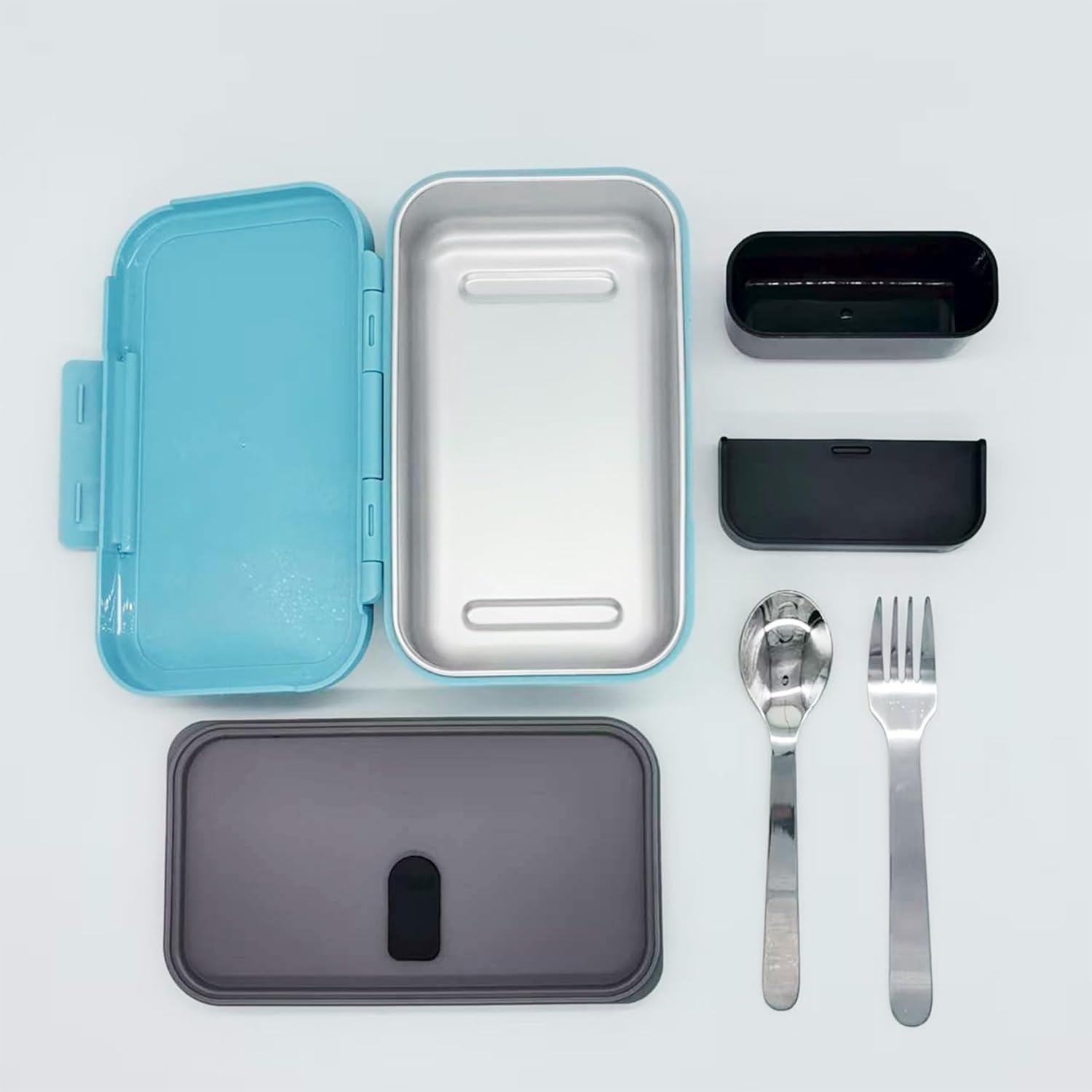 Caja Bento Acero Inoxidable CutieKeeLoo 900ml Azul