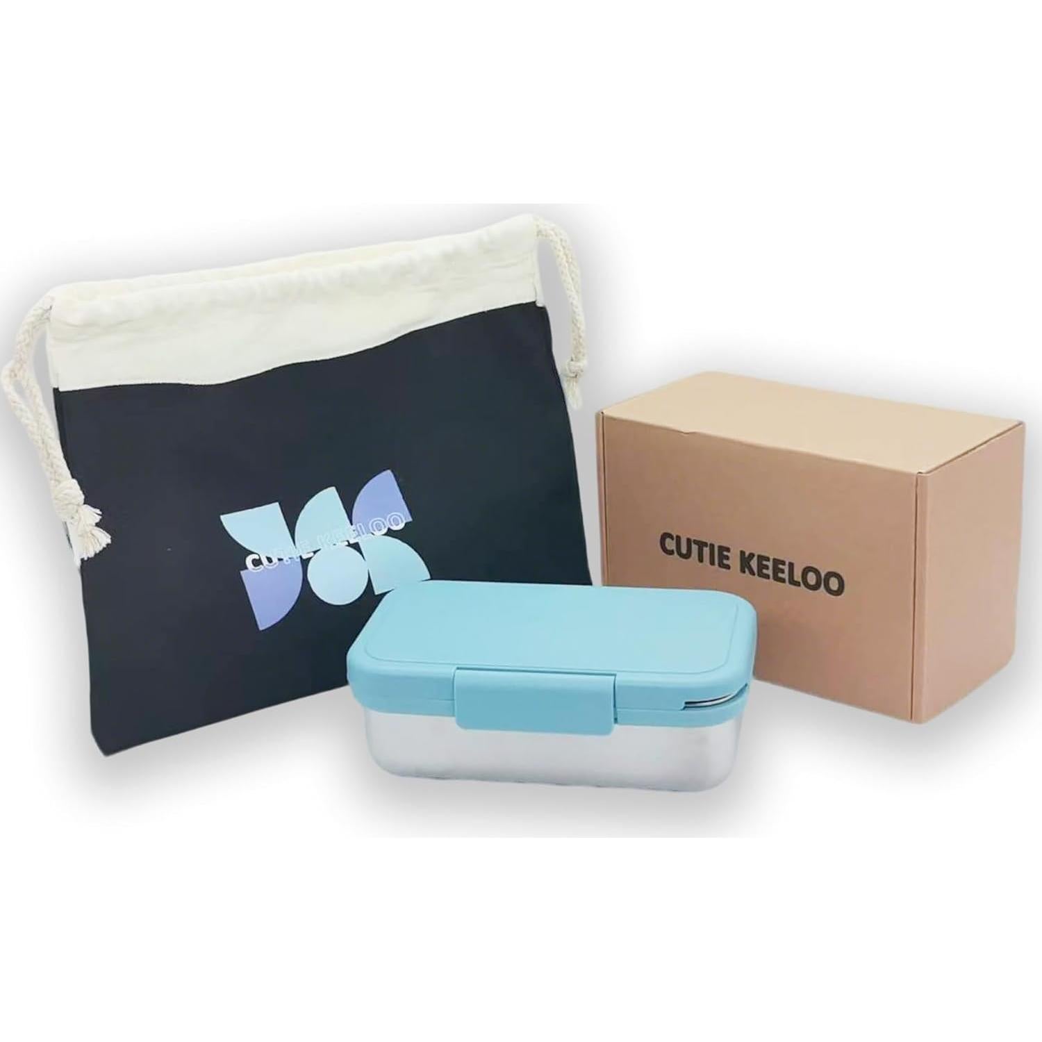 Caja Bento Acero Inoxidable CutieKeeLoo 900ml Azul