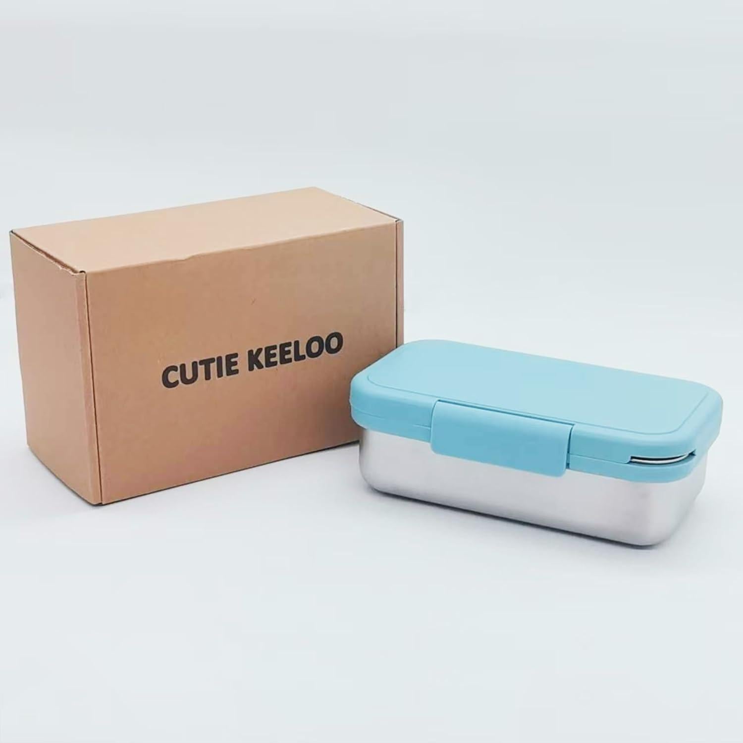 Caja Bento Acero Inoxidable CutieKeeLoo 900ml Azul