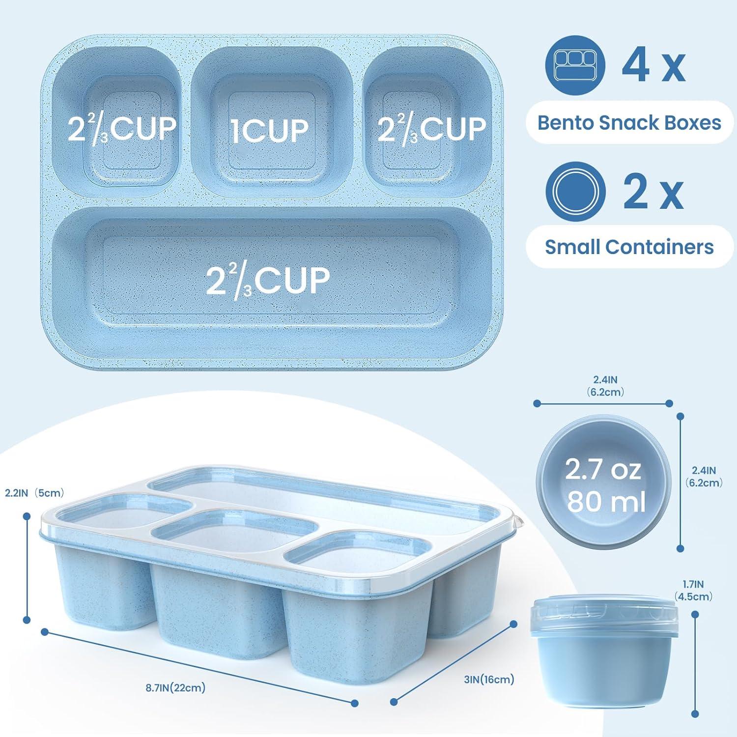 Contenedores de Snack Bento Shantou 4 Compartimentos 1300ml