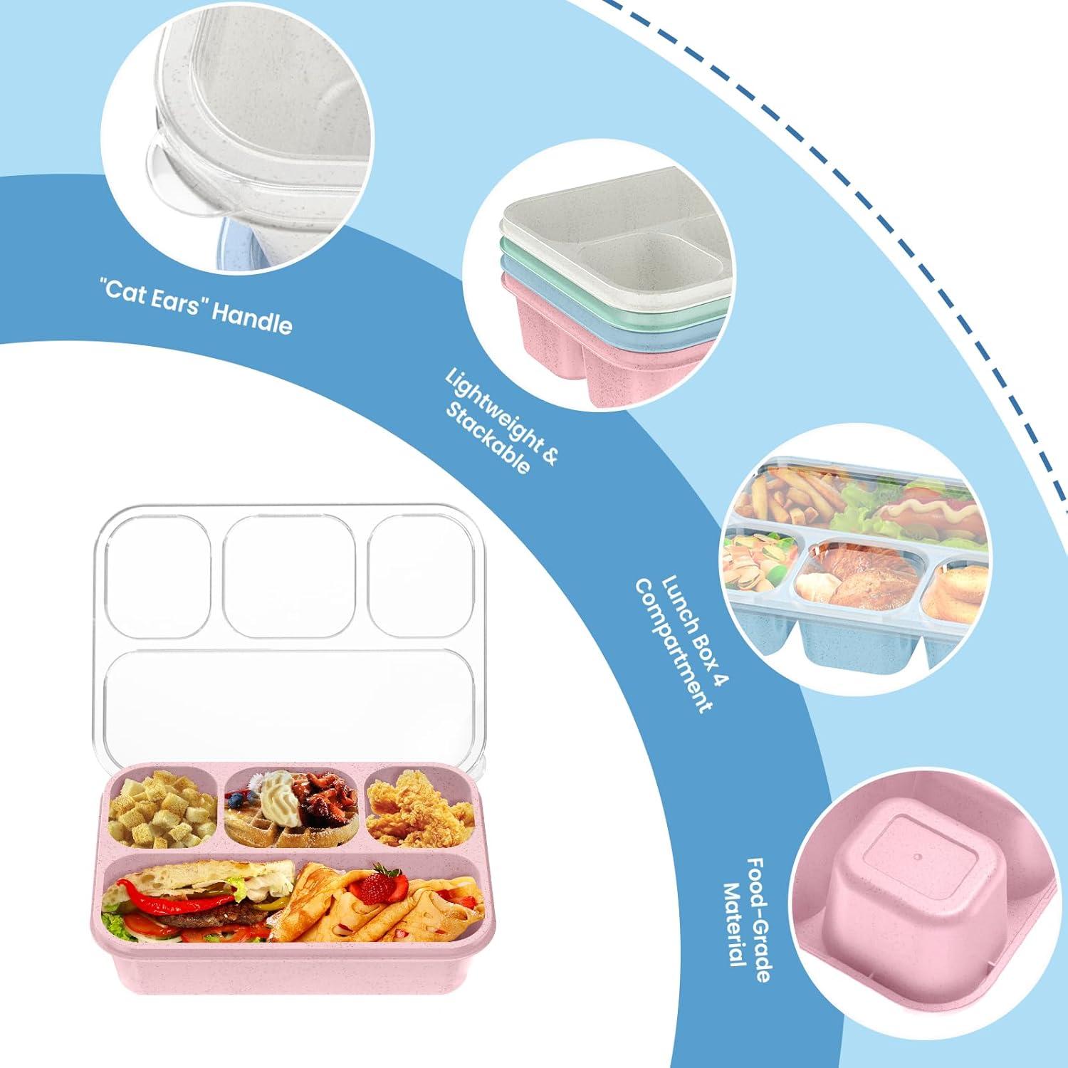 Contenedores de Snack Bento Shantou 4 Compartimentos 1300ml