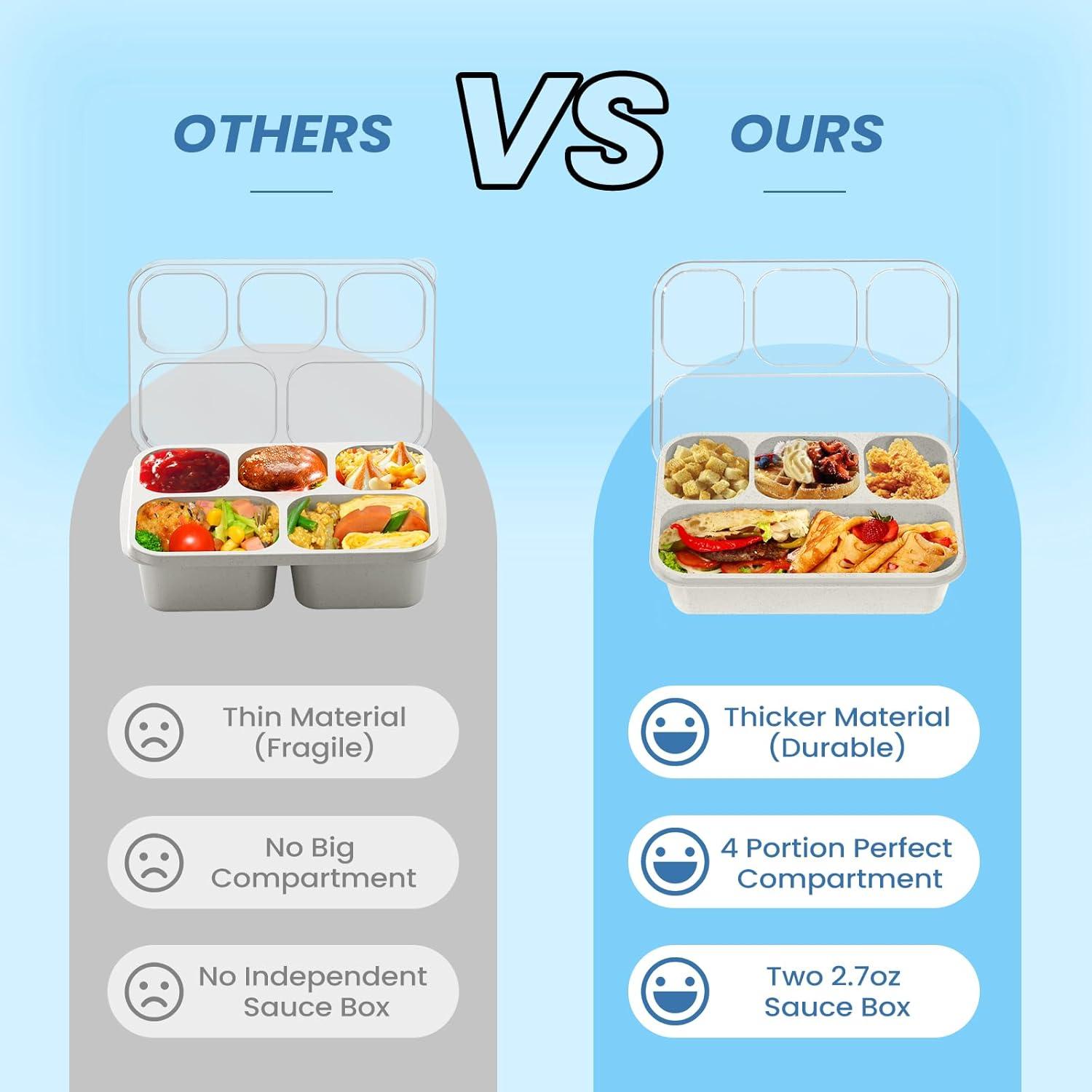 Contenedores de Snack Bento Shantou 4 Compartimentos 1300ml