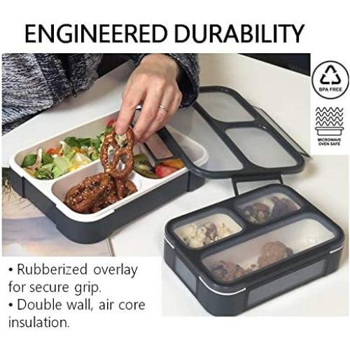 Caja Bento Kinsho Grande 3 Compartimentos + Bolsa Aislada