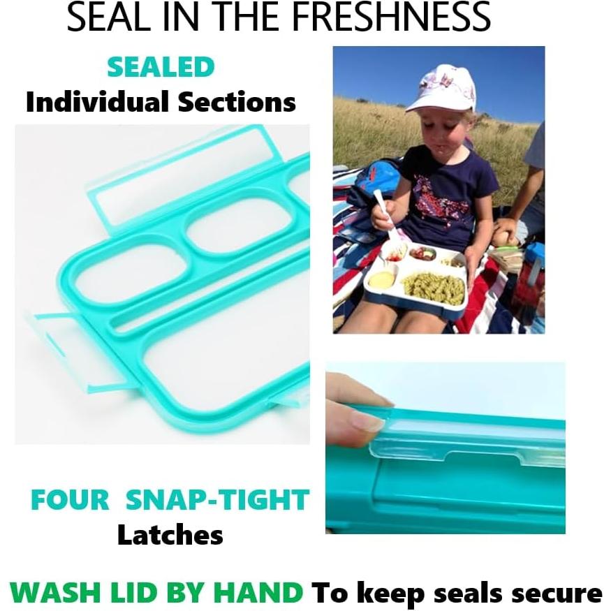 Caja Bento Kinsho Grande 6 Compartimentos Azul Marino