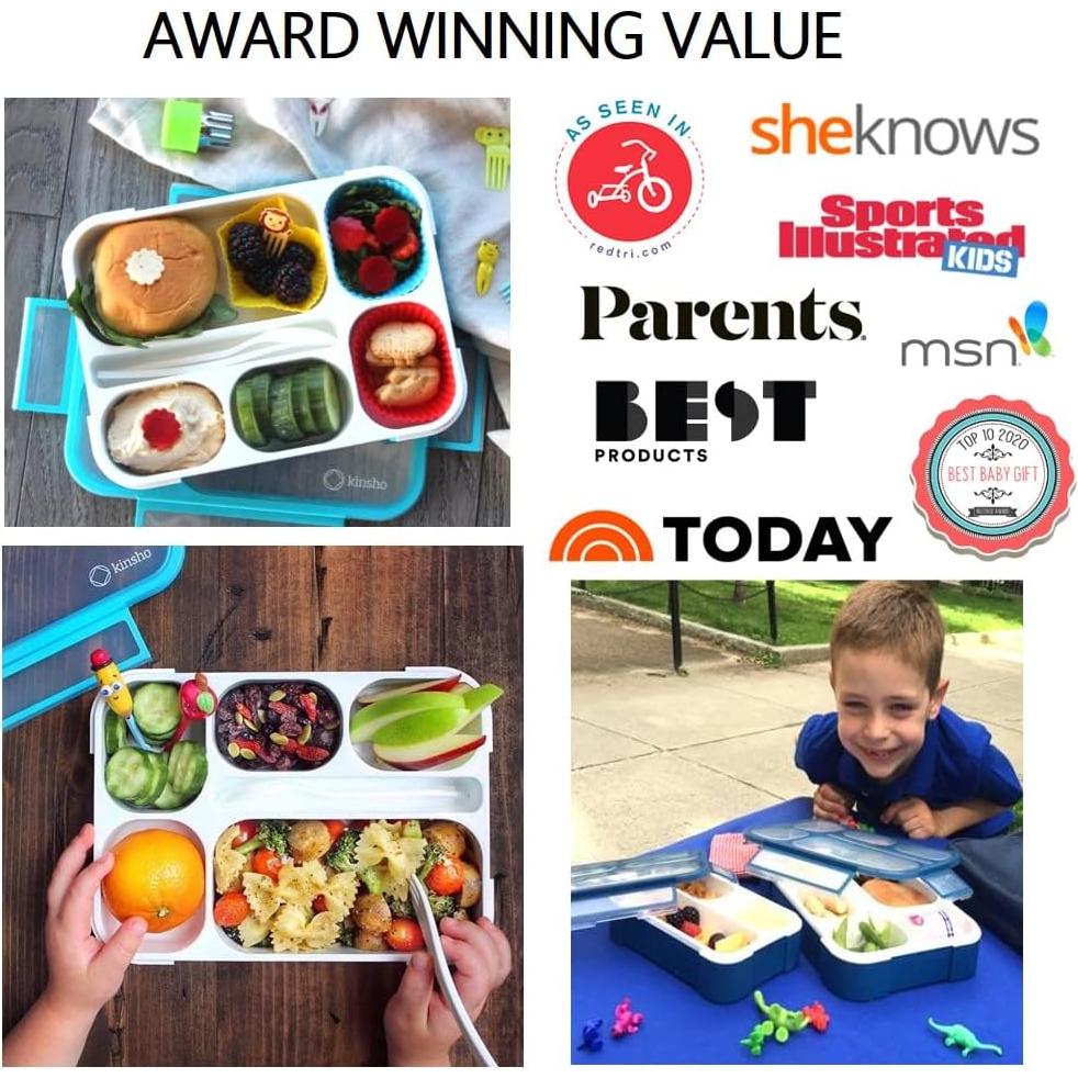 Caja Bento Kinsho Grande 6 Compartimentos Azul Marino