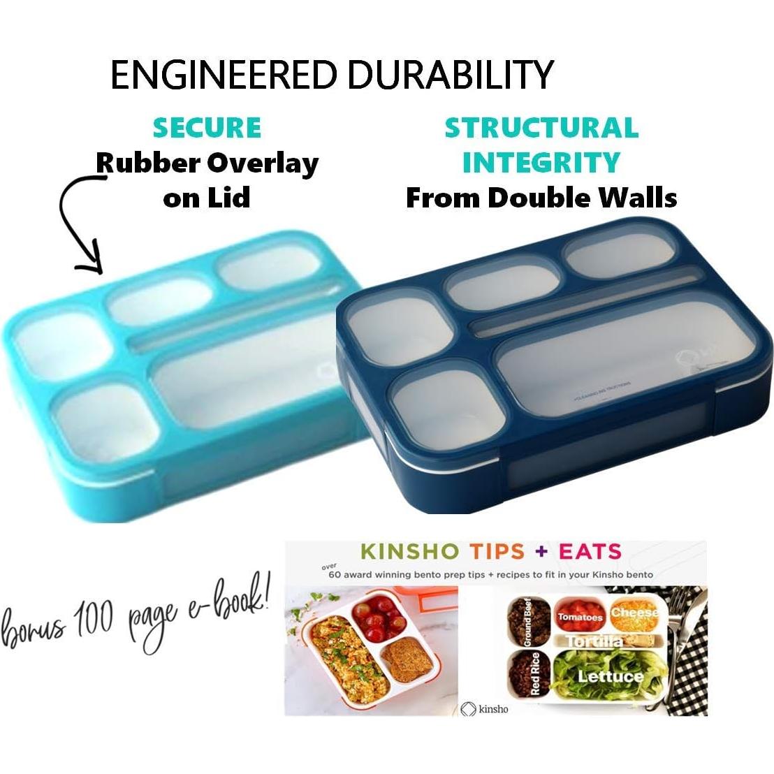 Caja Bento Kinsho Grande 6 Compartimentos Azul Marino