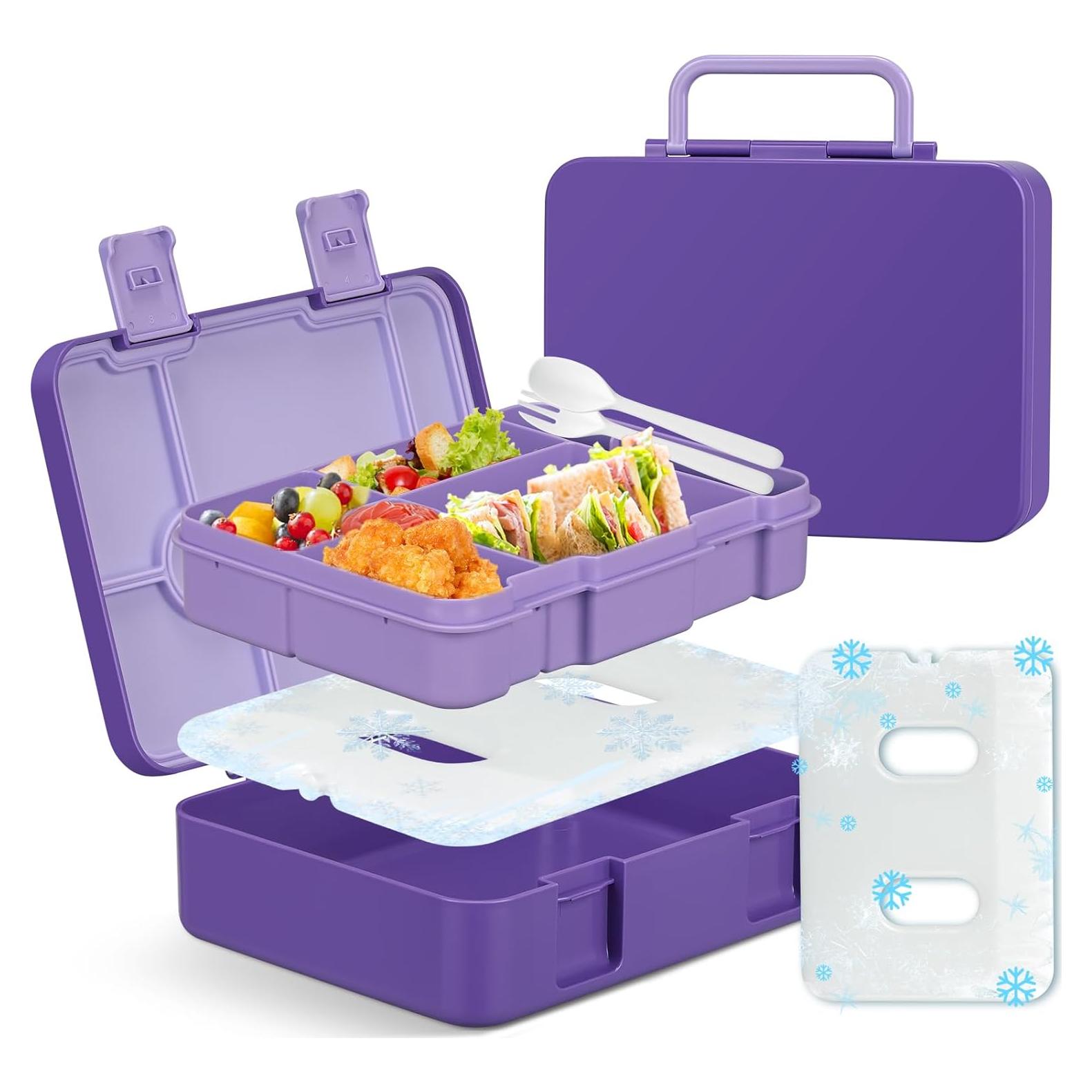 Caja de Almuerzo JOOPETALK Morada 5 Compartimentos a Prueba de Fugas