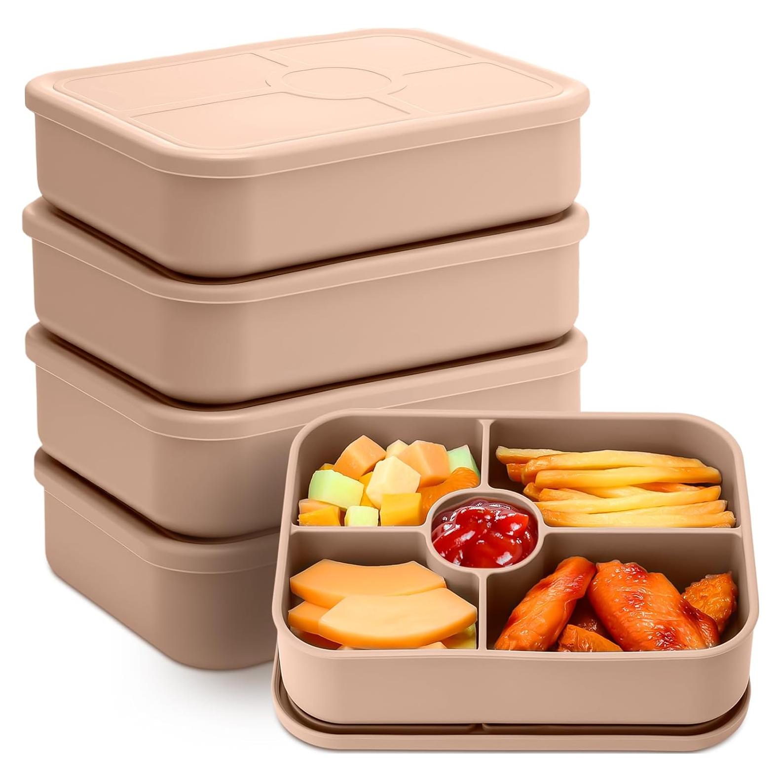 Paquete de 4 cajas de bento silicona Jingmore a prueba de fugas