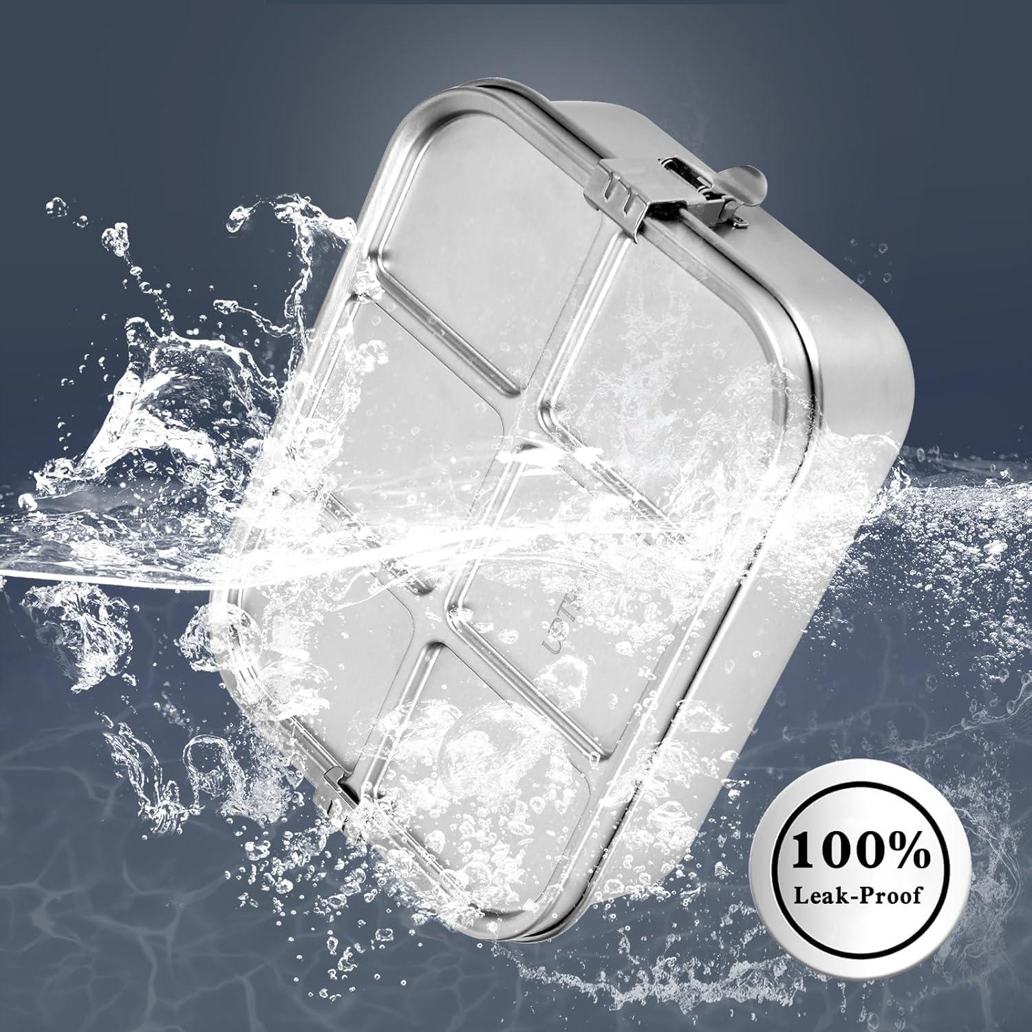 Caja de Almuerzo de Acero Inoxidable UPTRUST 1400ml 3 Compartimentos