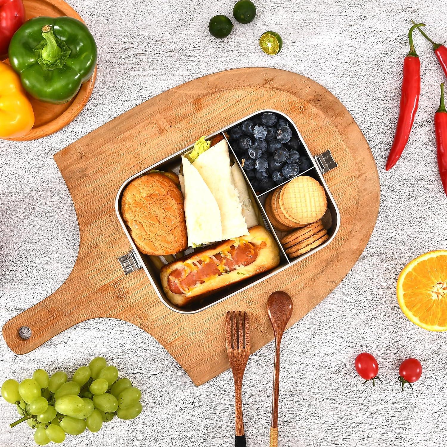 Caja de Almuerzo de Acero Inoxidable UPTRUST 1400ml 3 Compartimentos