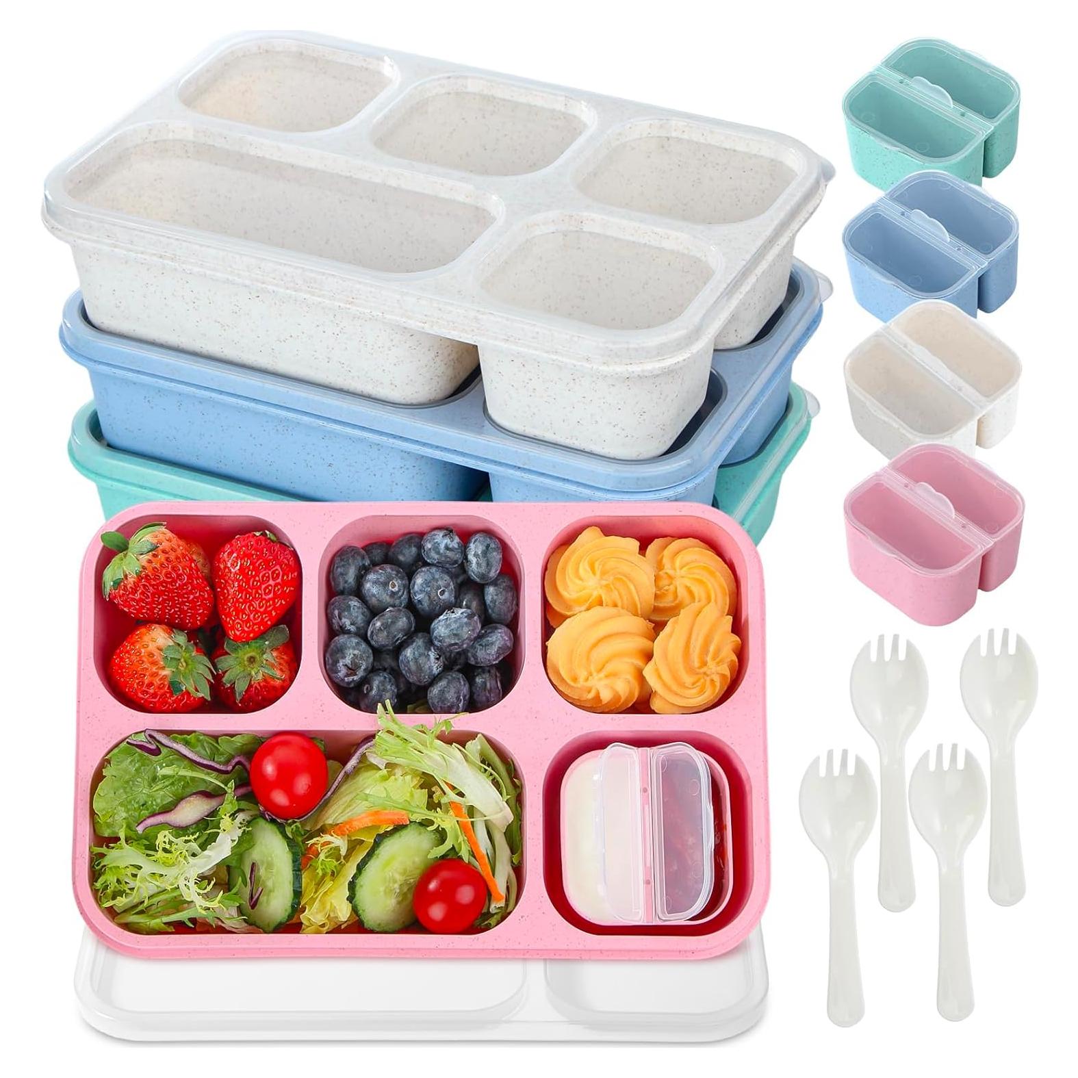 Contenedores de Snack Box Lunbxx, 4 Pack, 1300ml, BPA Free