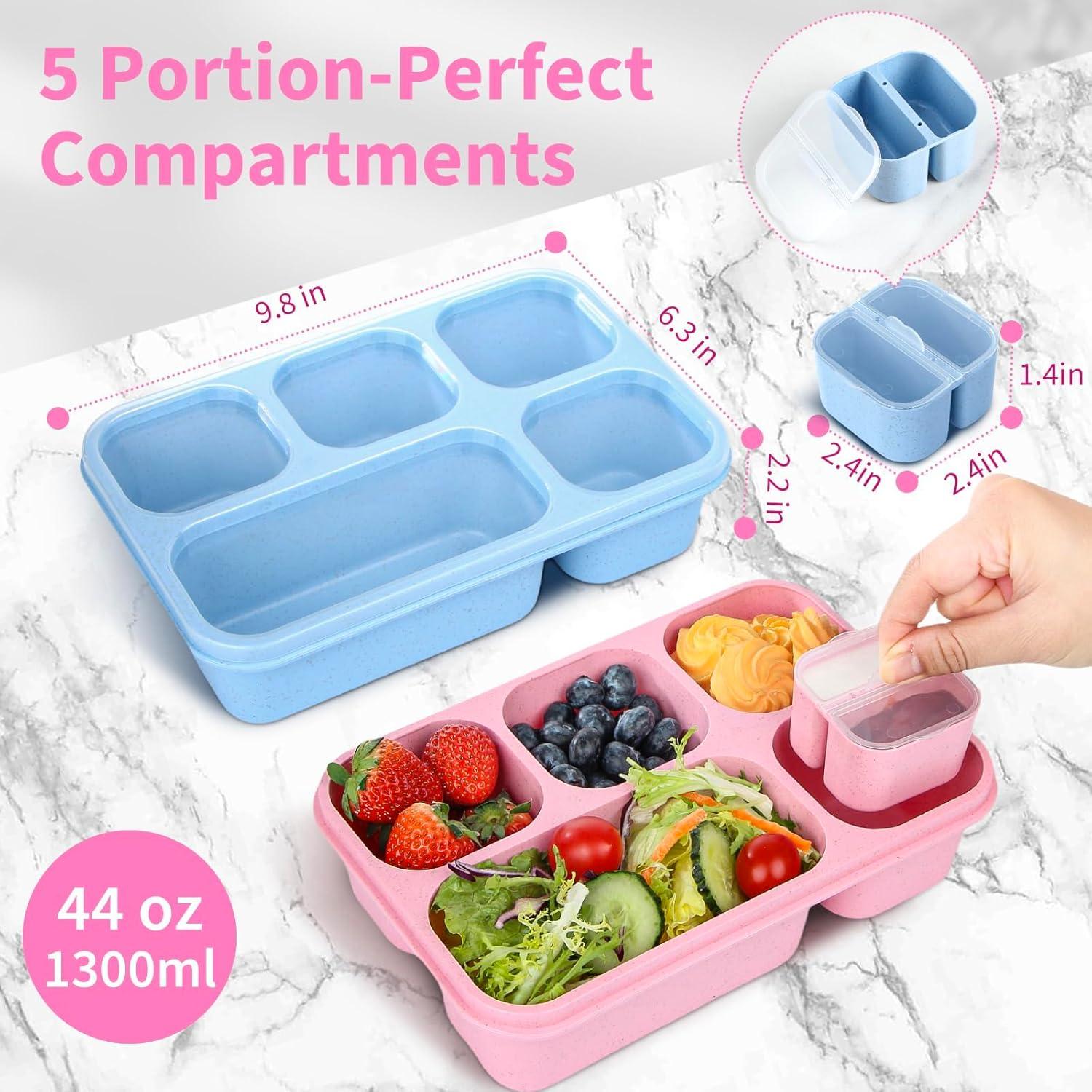 Contenedores de Snack Box Lunbxx, 4 Pack, 1300ml, BPA Free
