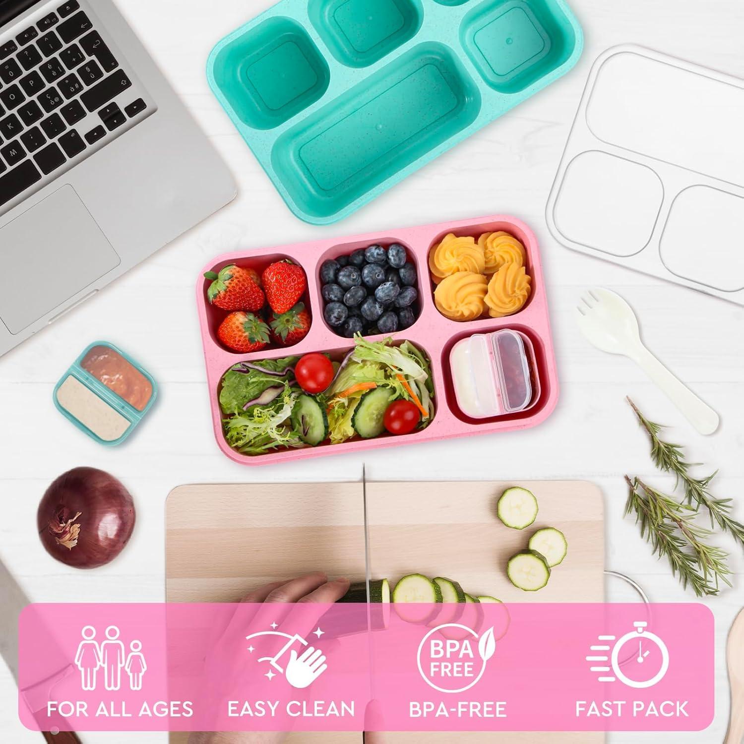 Contenedores de Snack Box Lunbxx, 4 Pack, 1300ml, BPA Free