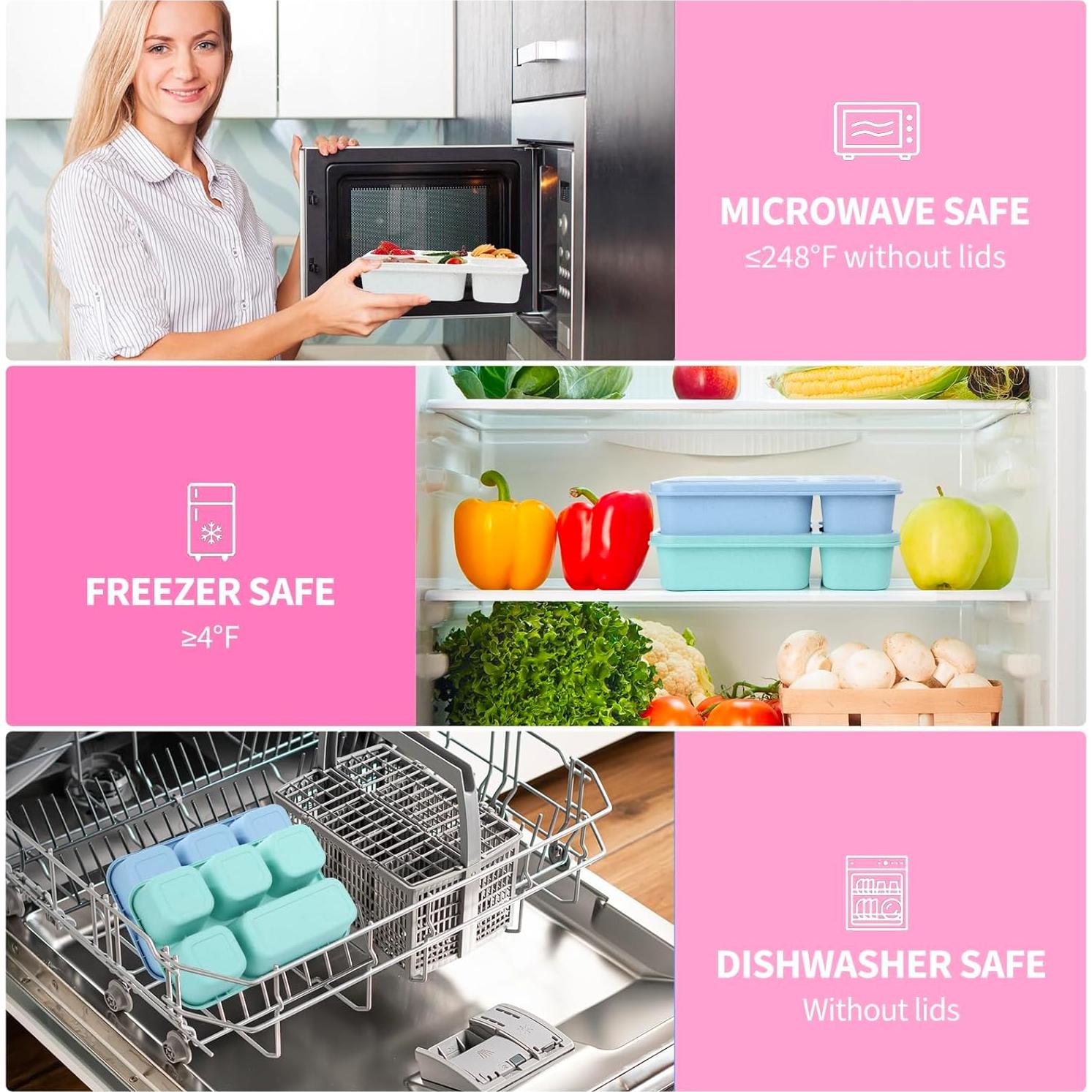 Contenedores de Snack Box Lunbxx, 4 Pack, 1300ml, BPA Free