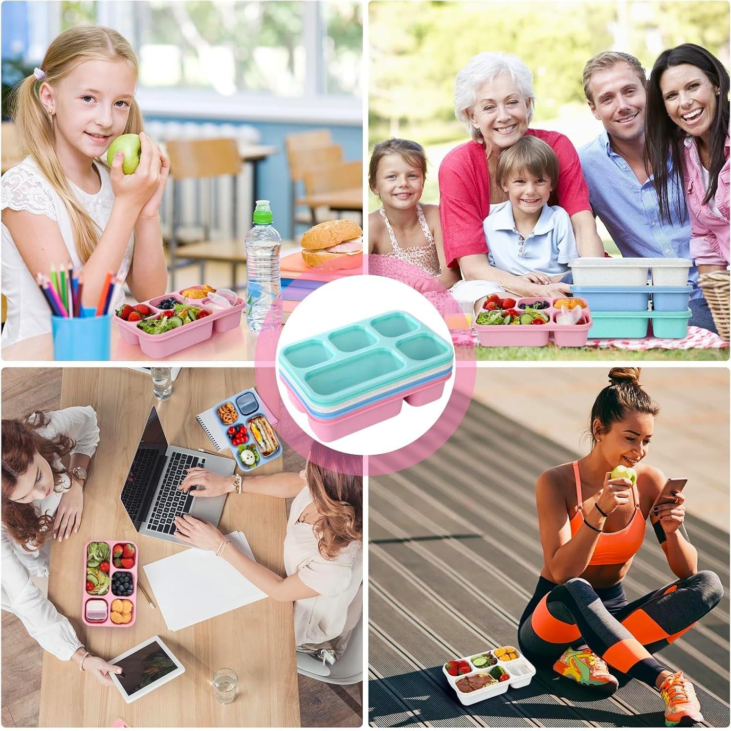 Contenedores de Snack Box Lunbxx, 4 Pack, 1300ml, BPA Free