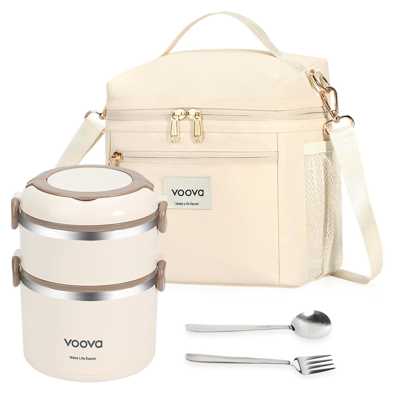 Caja Térmica Apilable Voova de Acero Inoxidable 1.53L Beige
