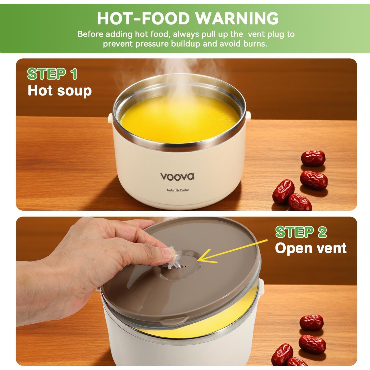 Caja Térmica Apilable Voova de Acero Inoxidable 1.53L Beige