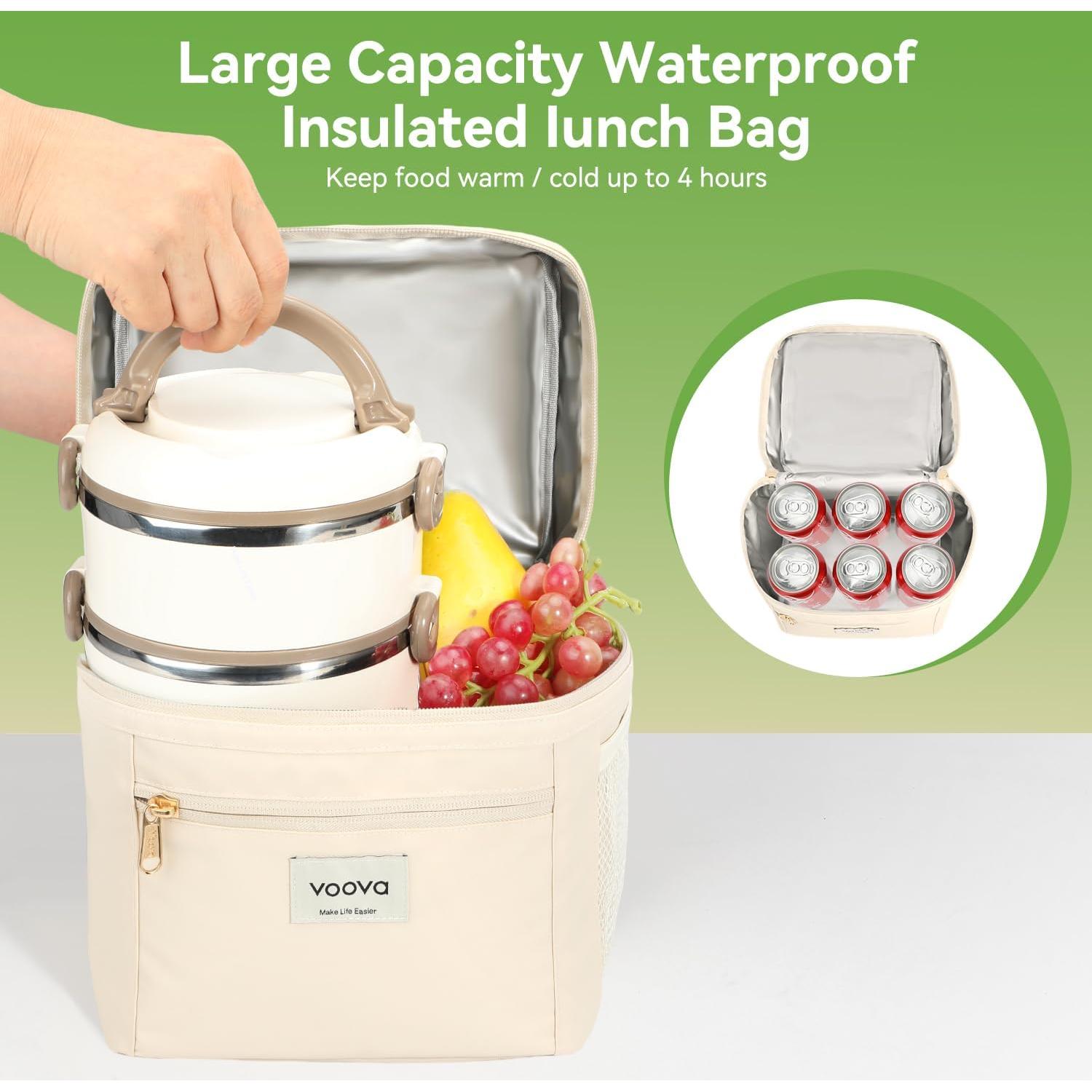 Caja Térmica Apilable Voova de Acero Inoxidable 1.53L Beige