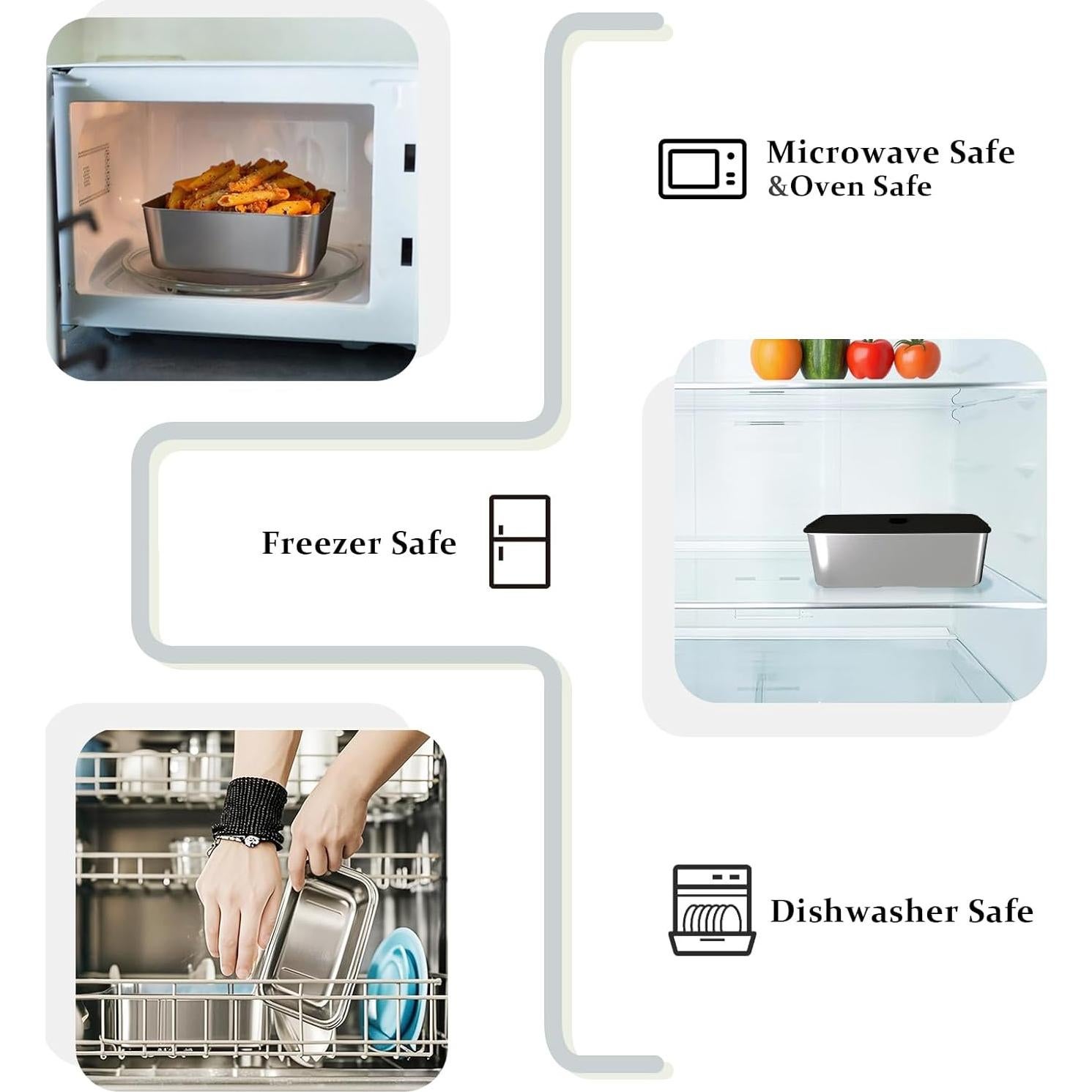 Caja Bento Acero Inoxidable Bakpoco 1600ml Doble Capa Apta Microondas