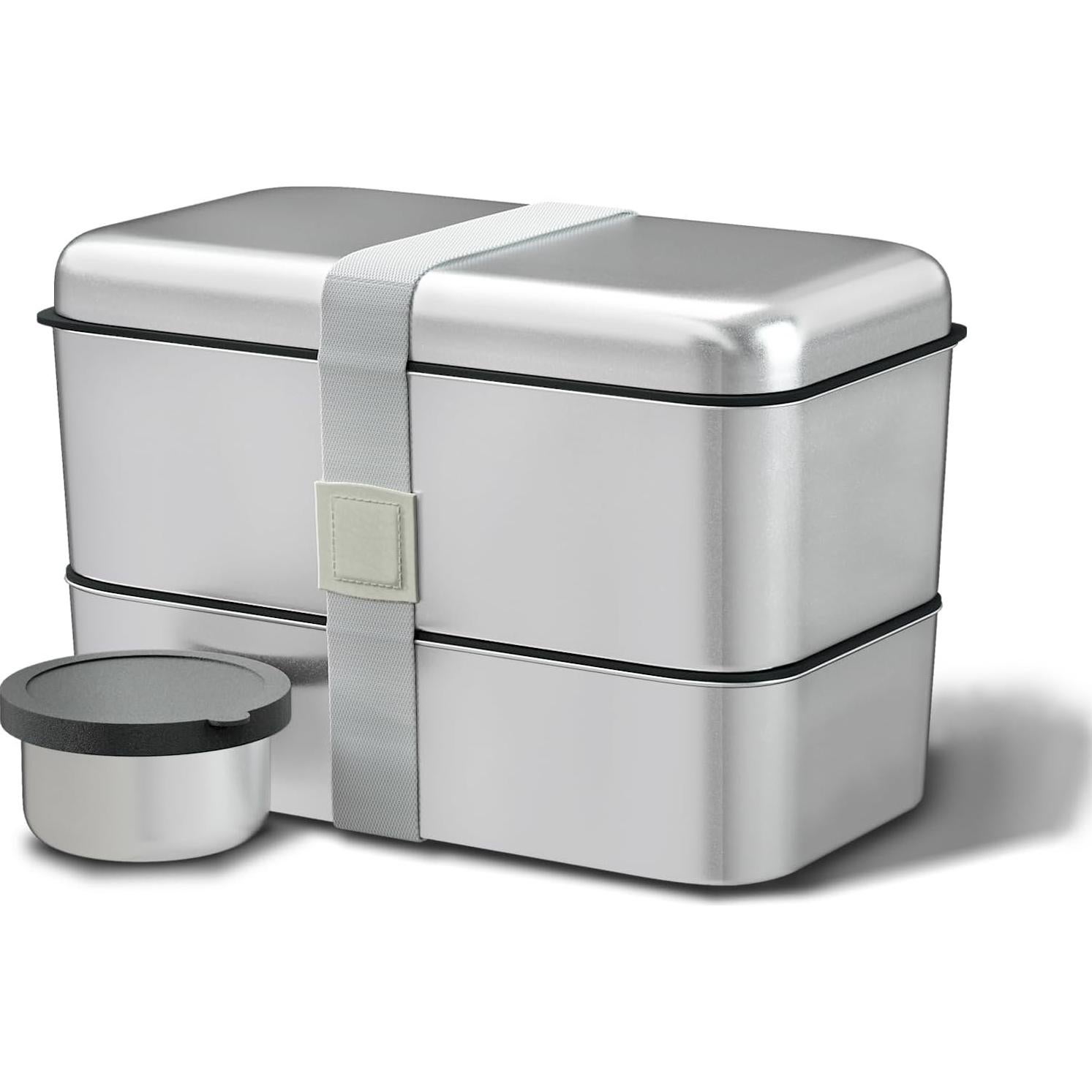 Caja Bento Acero Inoxidable Bakpoco 1600ml Doble Capa Apta Microondas