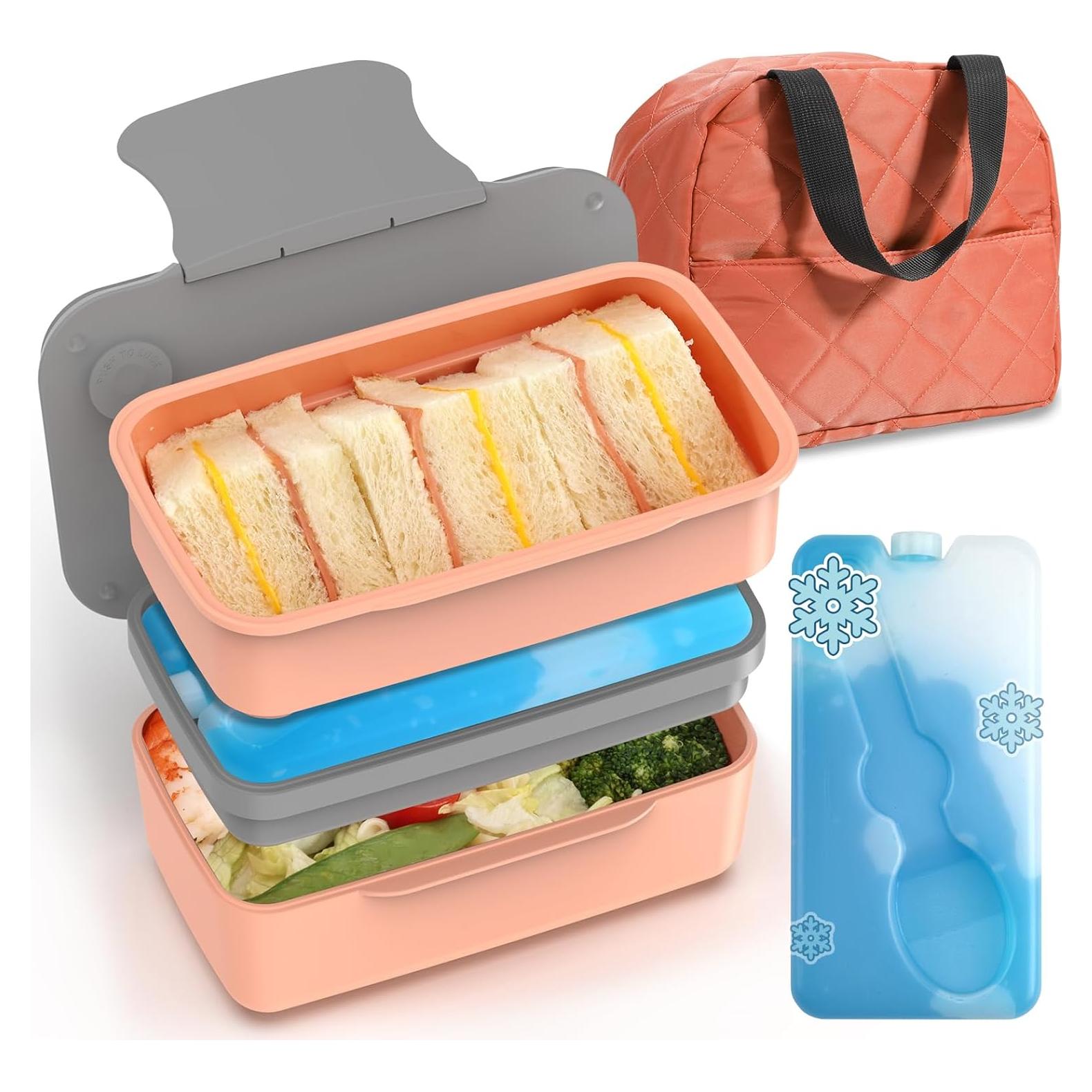 Caja Bento Doble Capa Whalehouse 1.3L con Utensilios y Bolsa Térmica