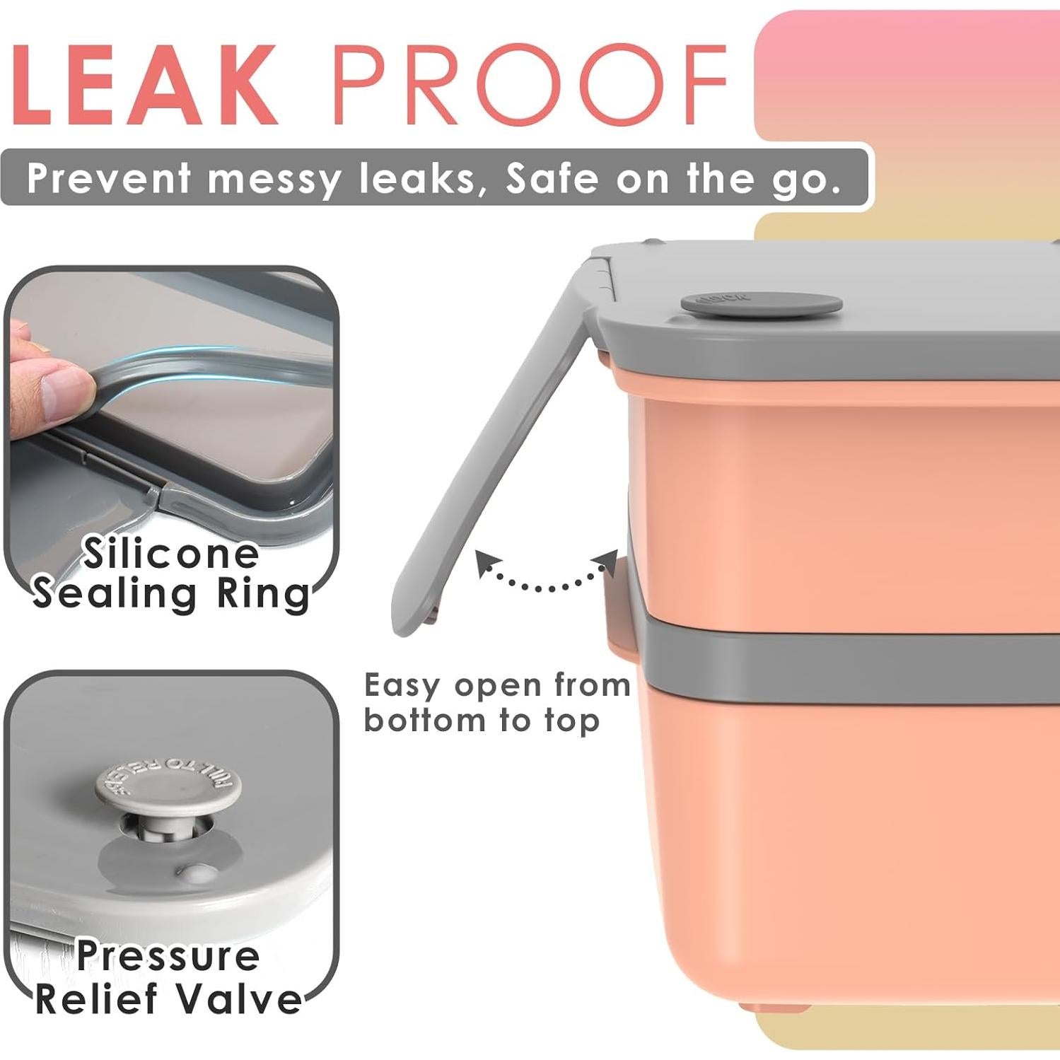 Caja Bento Doble Capa Whalehouse 1.3L con Utensilios y Bolsa Térmica