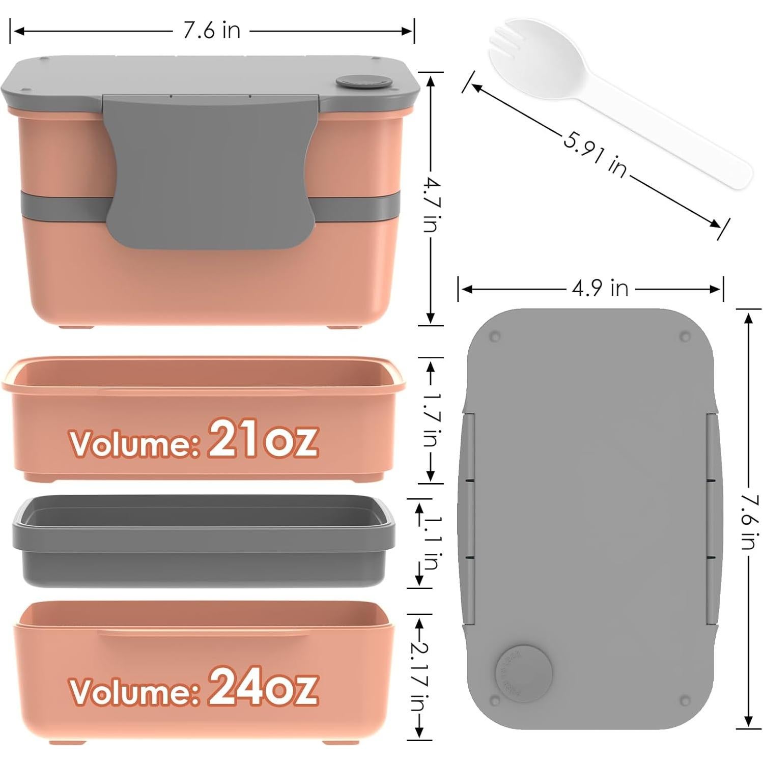 Caja Bento Doble Capa Whalehouse 1.3L con Utensilios y Bolsa Térmica