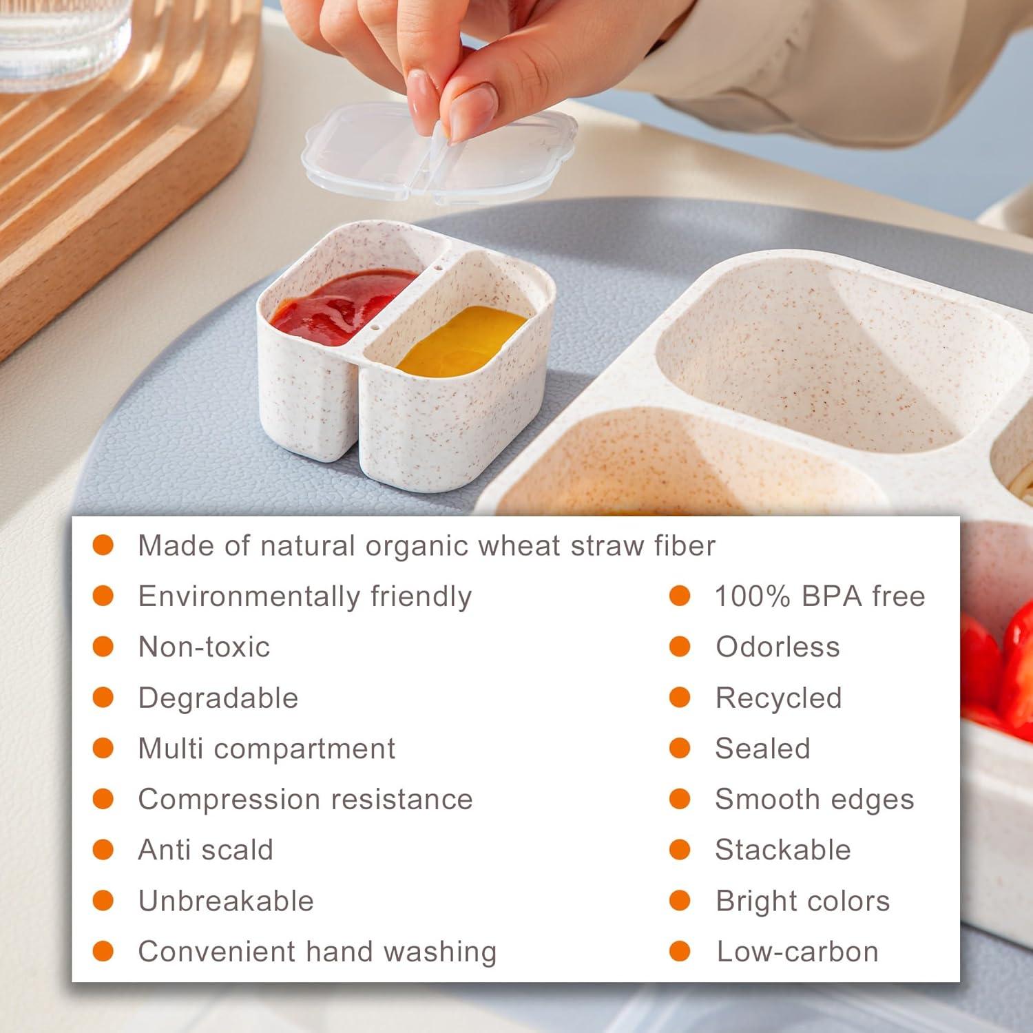 Caja Bento TOUWMX 4 Piezas 5 Compartimentos 1300ML