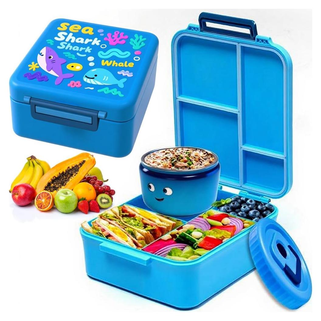 Caja Bento Ielek para Almuerzo 1600ml - 4 Compartimentos Aislada