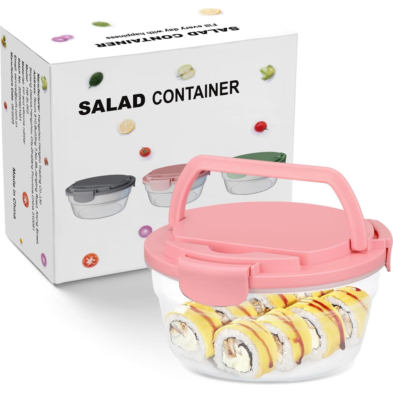 Contenedor de Almuerzo Reeple Rosa 1.24L con 4 Compartimentos