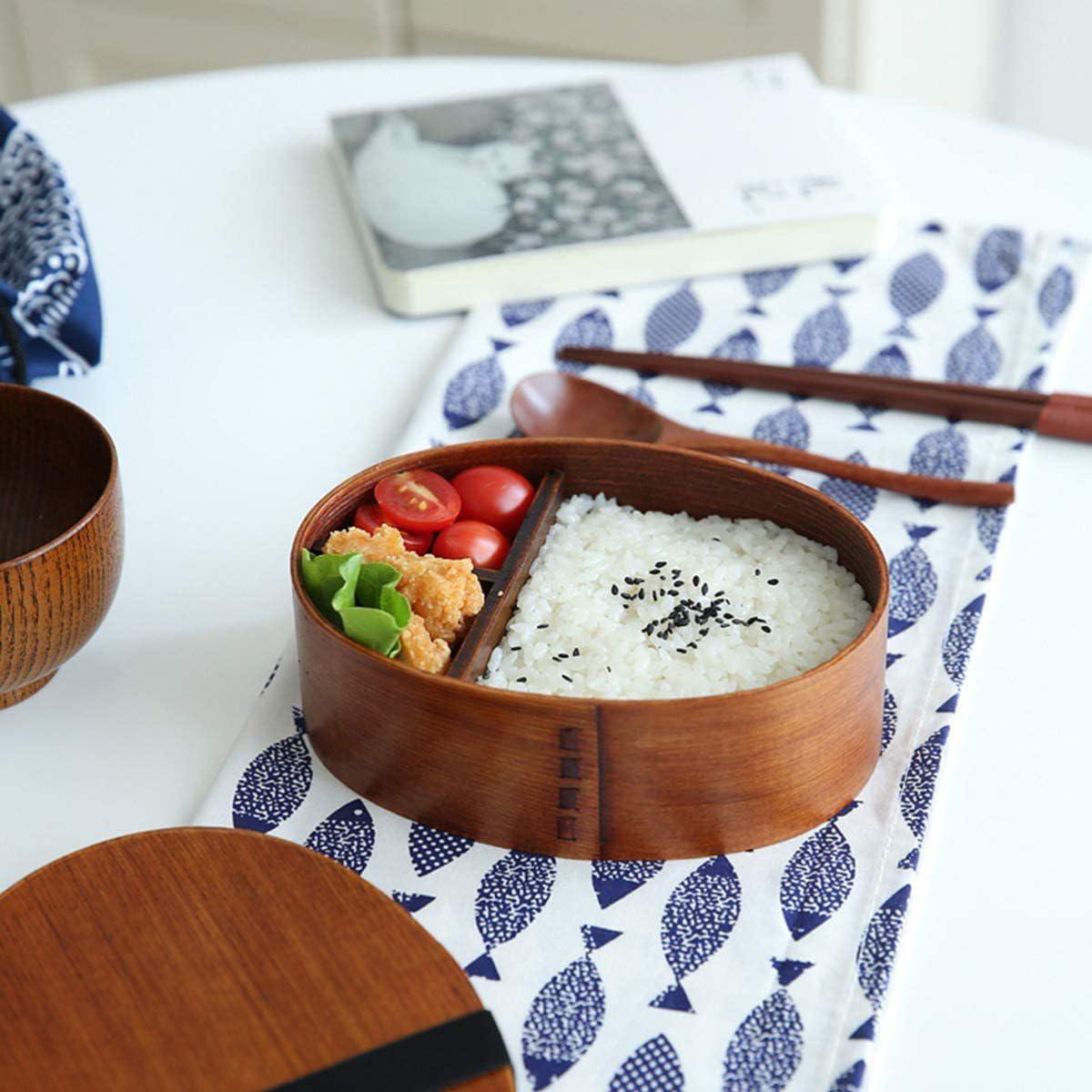 Caja de Almuerzo de Madera Miraclekoo 500ml para Picnic