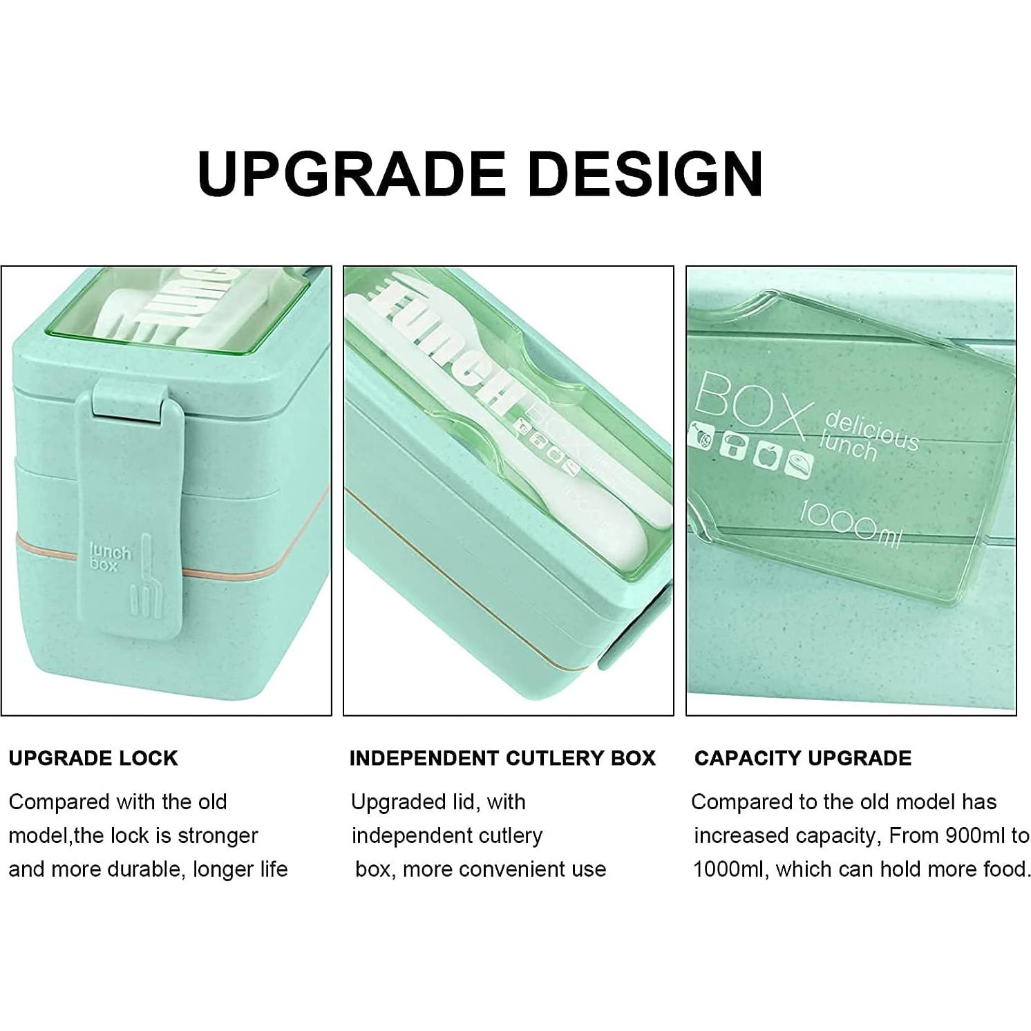 Kit de Caja Bento Apilable Iteryn - 3 Compartimentos, 900ml