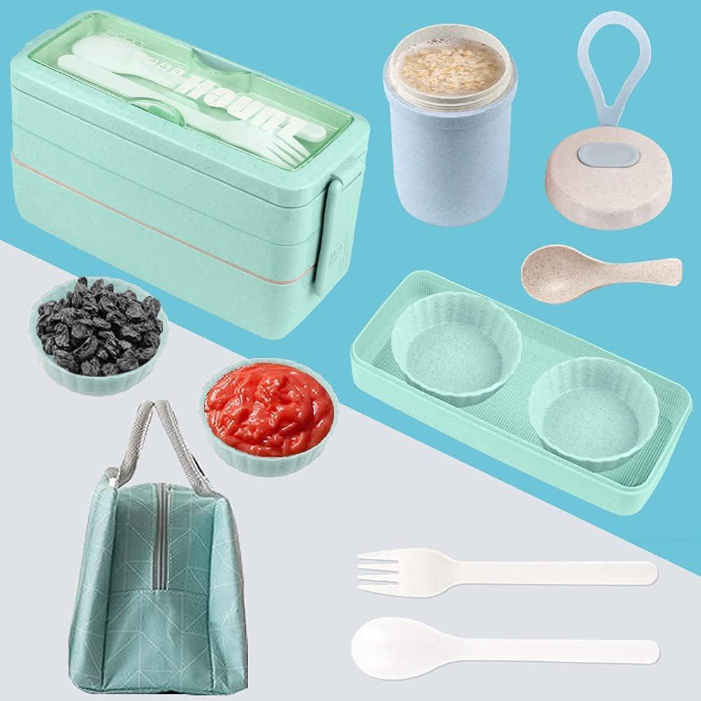 Kit de Caja Bento Apilable Iteryn - 3 Compartimentos, 900ml