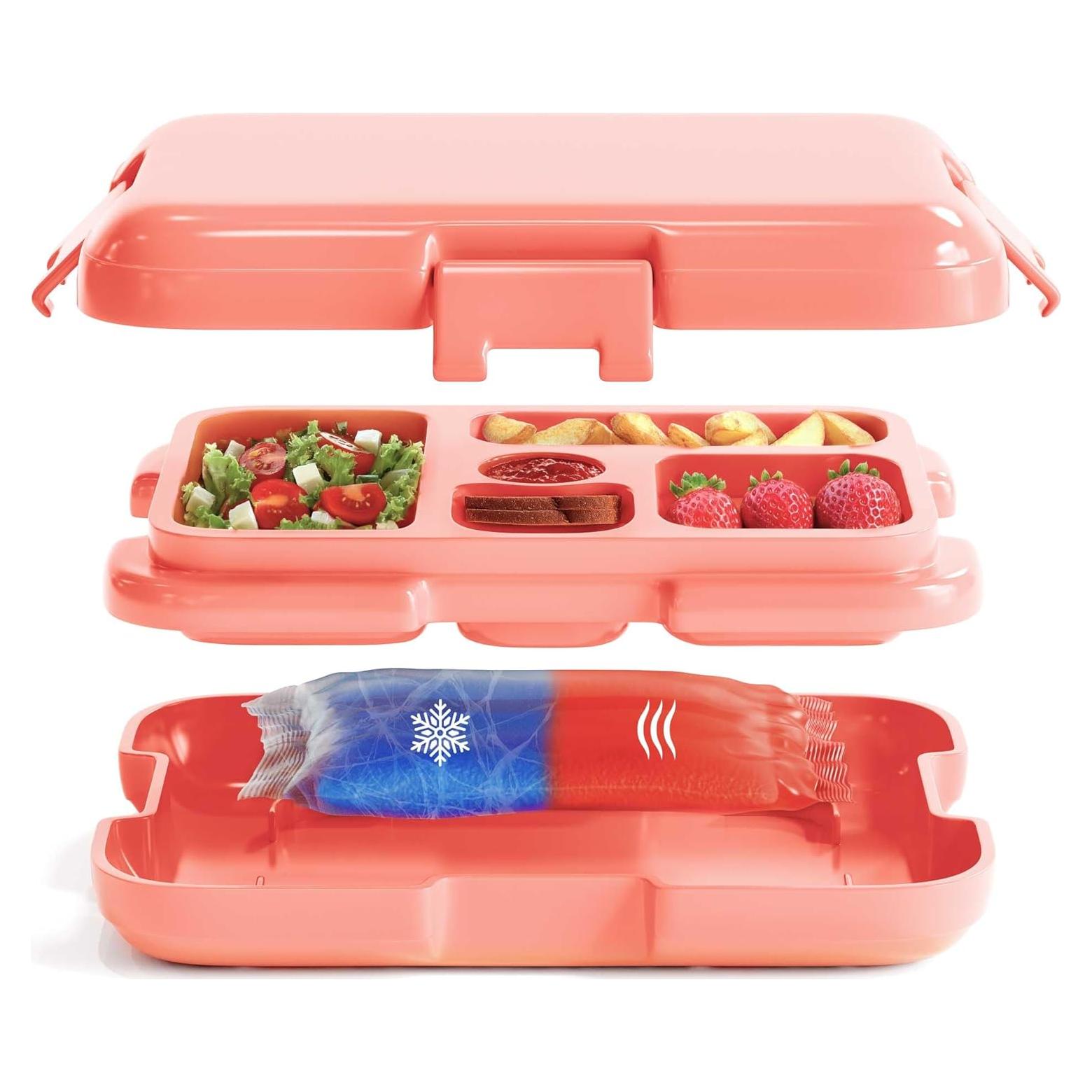 Caja Bento WONDER FAMILY Naranja 5 Compartimentos 690 ml