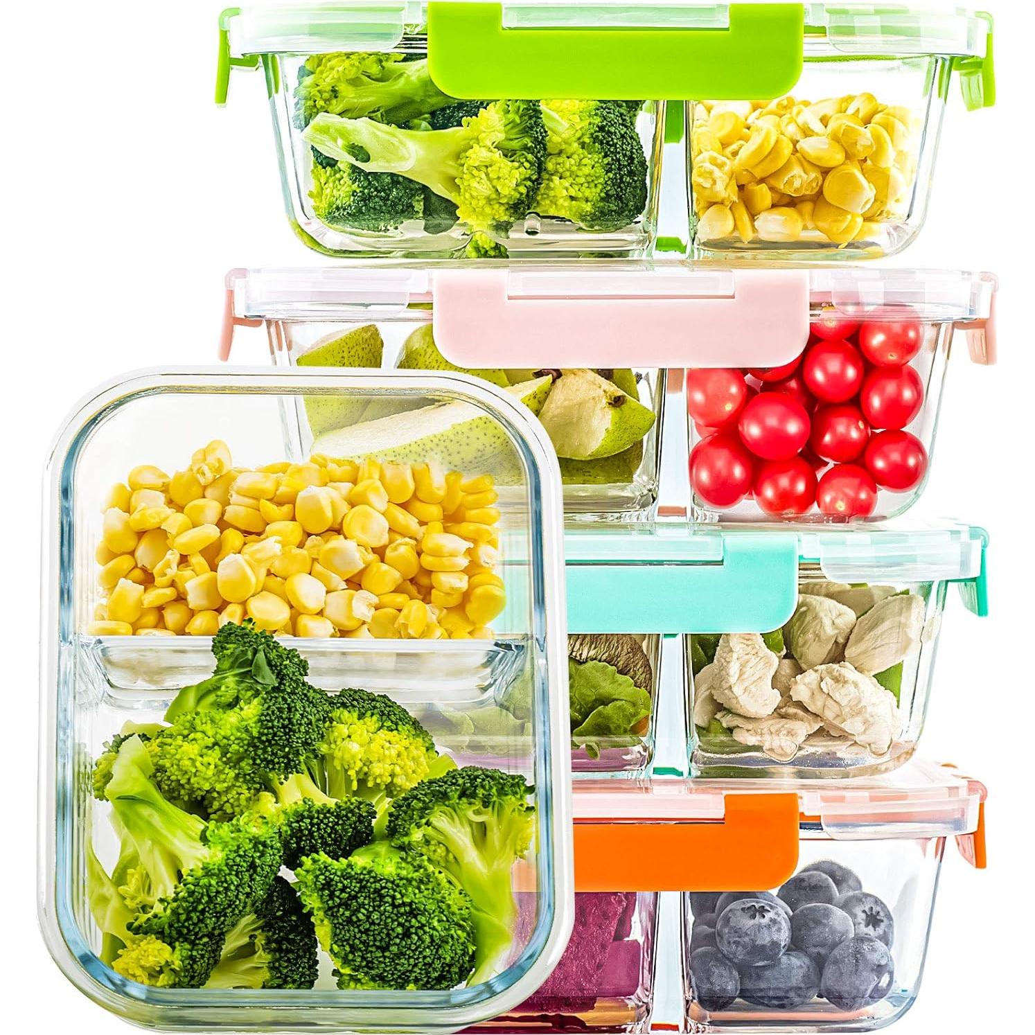 Contenedores de Vidrio C CREST Set 5 Piezas 1.01L Divididos