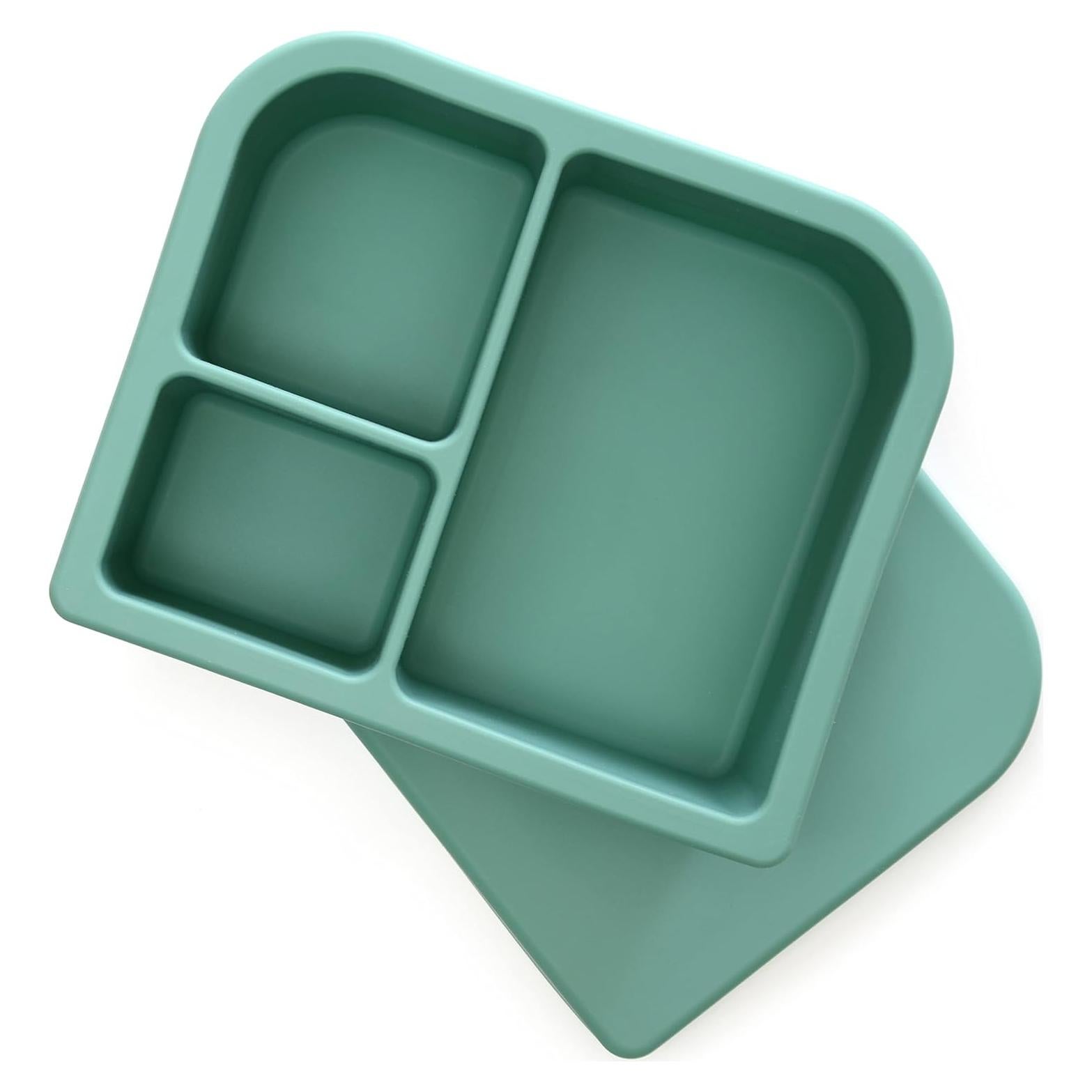Caja Bento de Silicona PrimaStella Verde Irrompible 4 Compartimentos