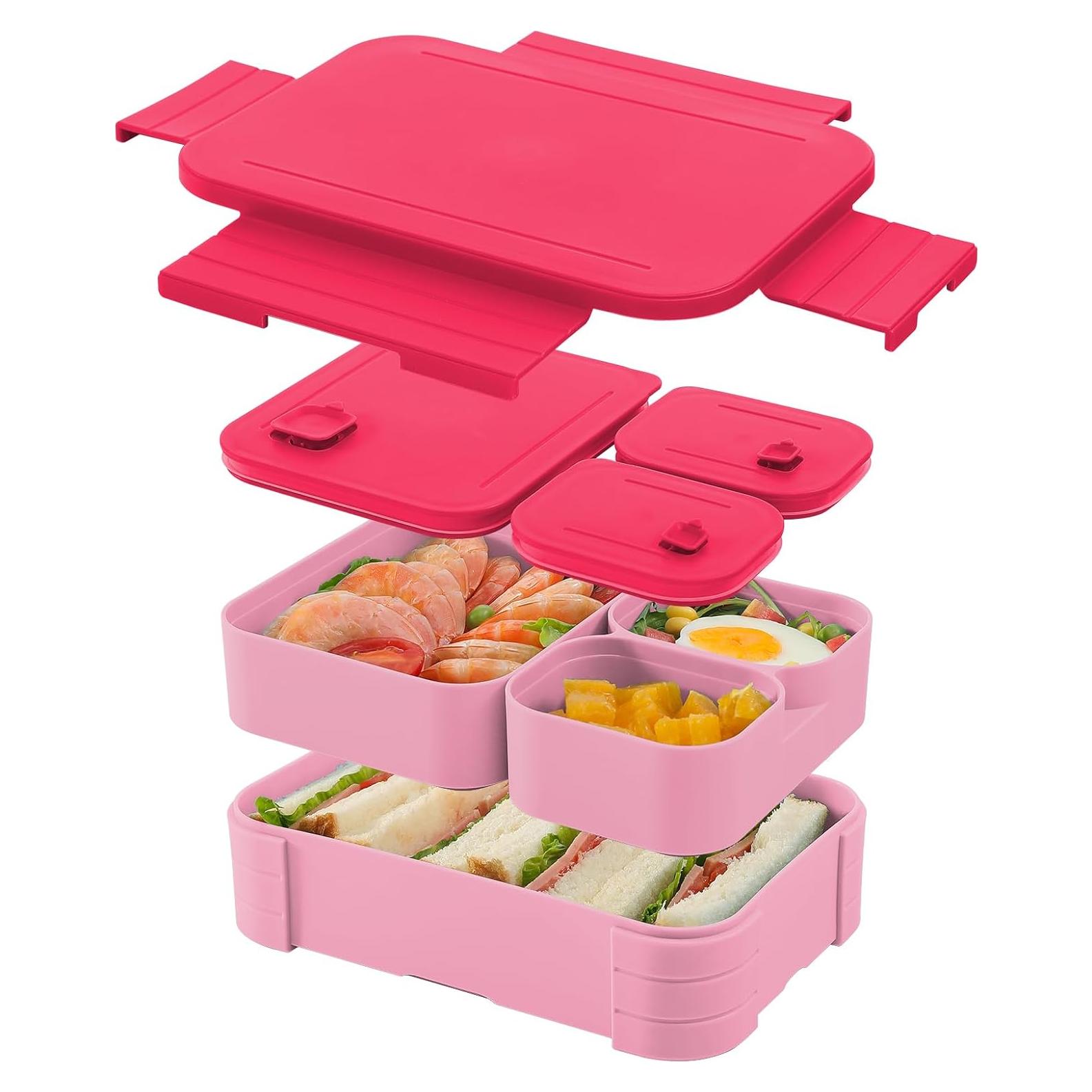 Caja de Almuerzo Bento 3 Compartimentos Jurun 1100ml Magenta
