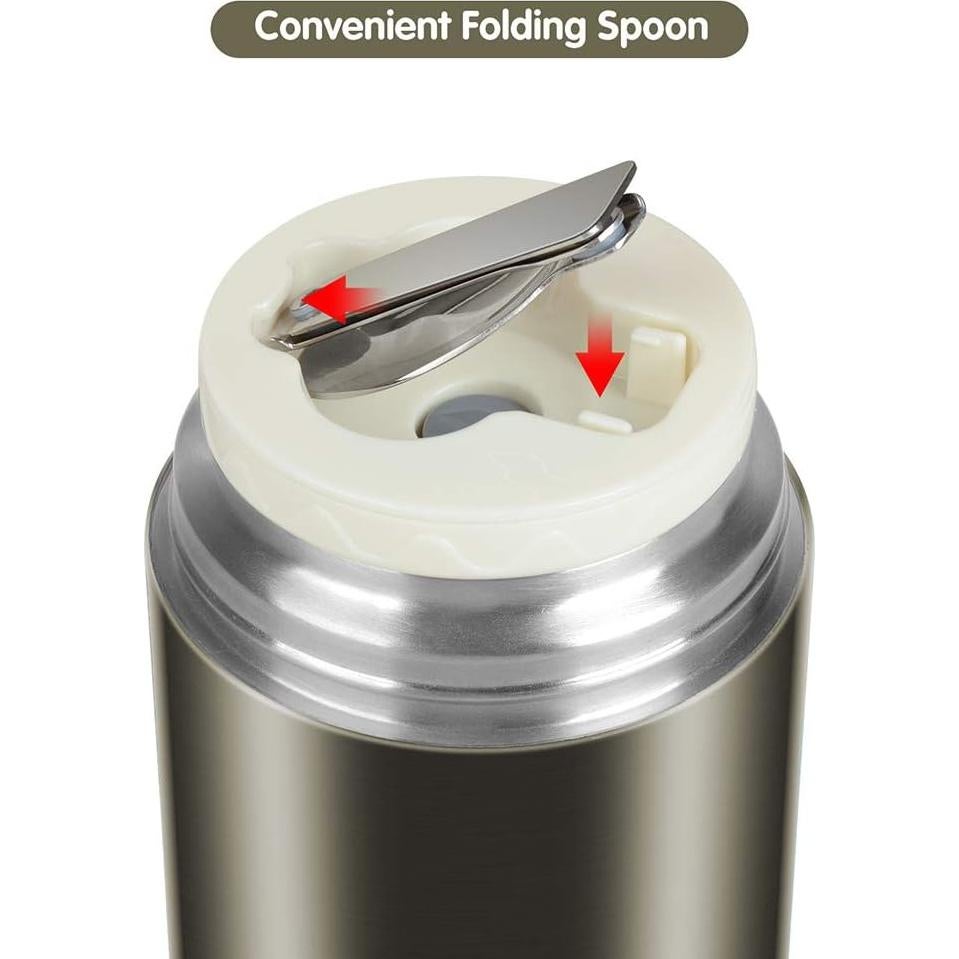 Tarro de Comida Térmico DaCool 350ml Acero Inoxidable Gris