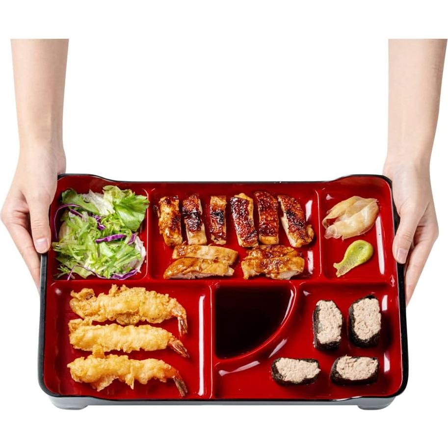 Plato Bento Restaurantware 5 Compartimentos 35.56x23.11cm Negro
