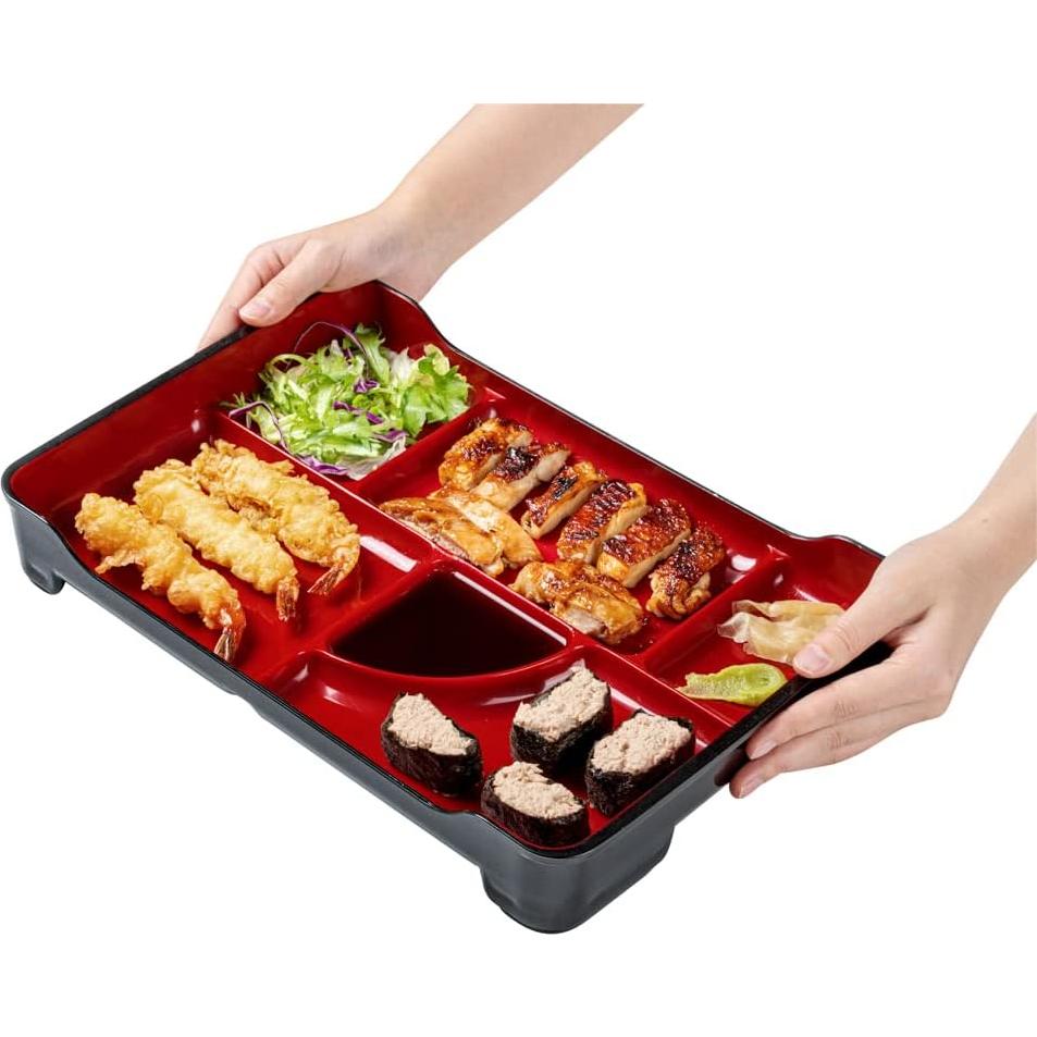 Plato Bento Restaurantware 5 Compartimentos 35.56x23.11cm Negro