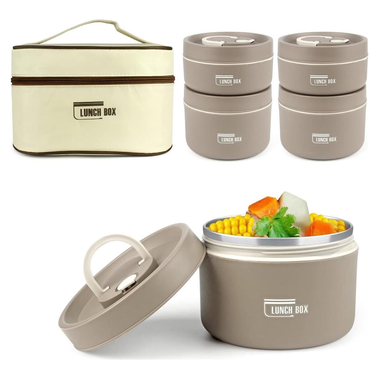 Juego de Bento Box Keweis 4 Piezas Aisladas 2080 ml