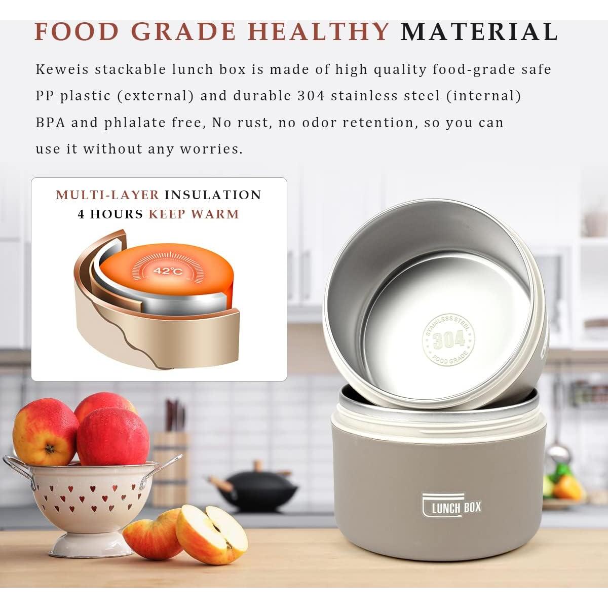 Juego de Bento Box Keweis 4 Piezas Aisladas 2080 ml