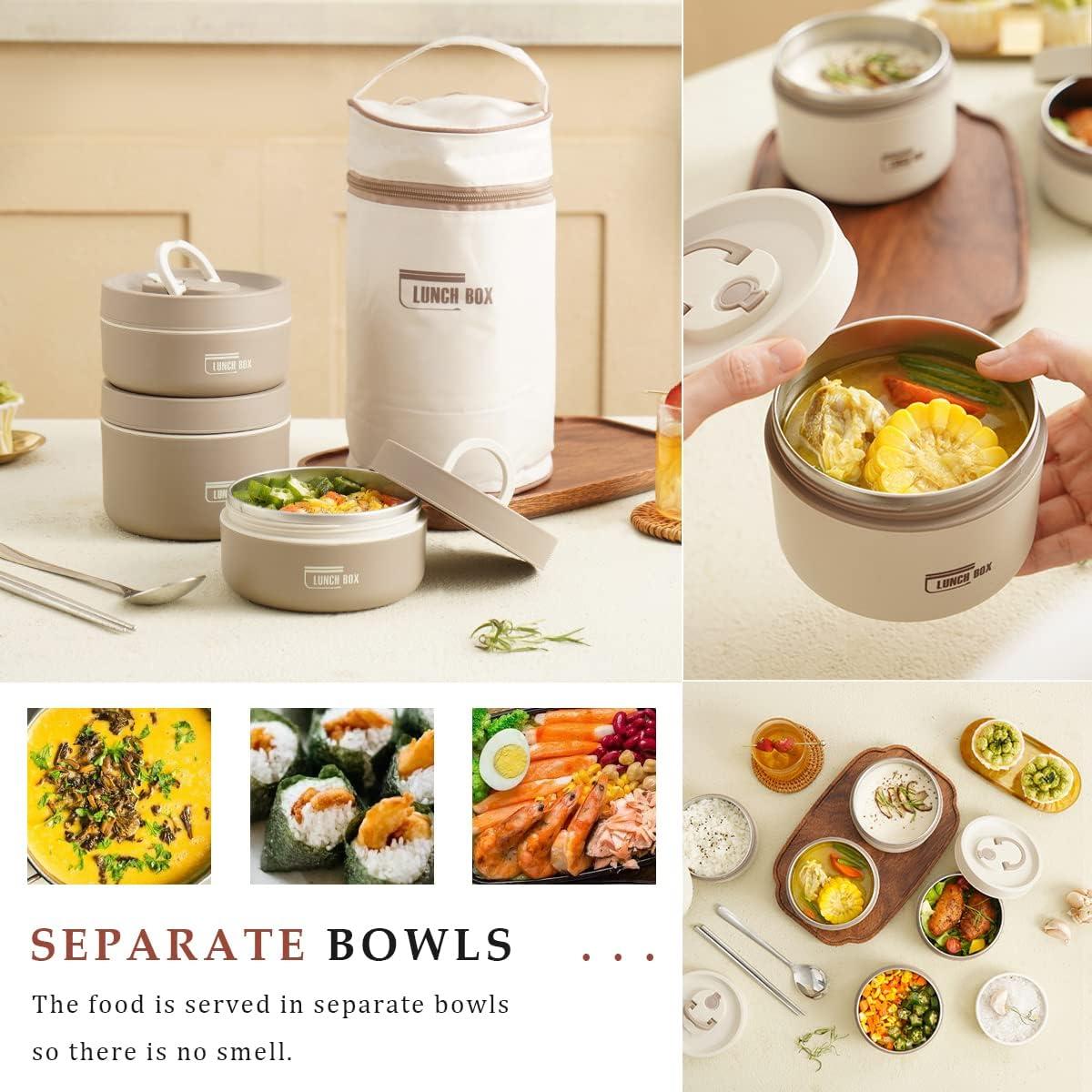 Juego de Bento Box Keweis 4 Piezas Aisladas 2080 ml