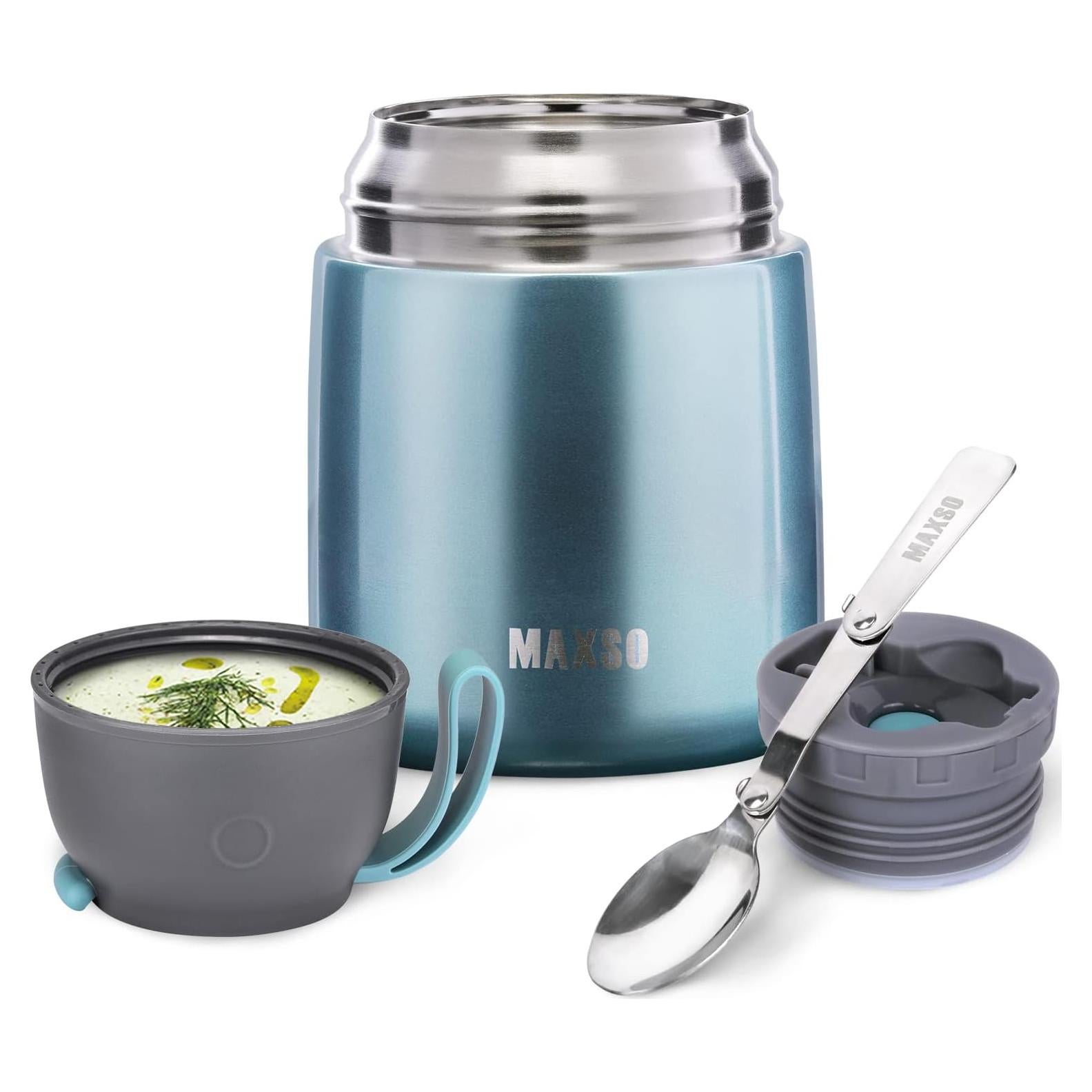 Contenedor Térmico MAXSO 500 ml Acero Inoxidable Azul